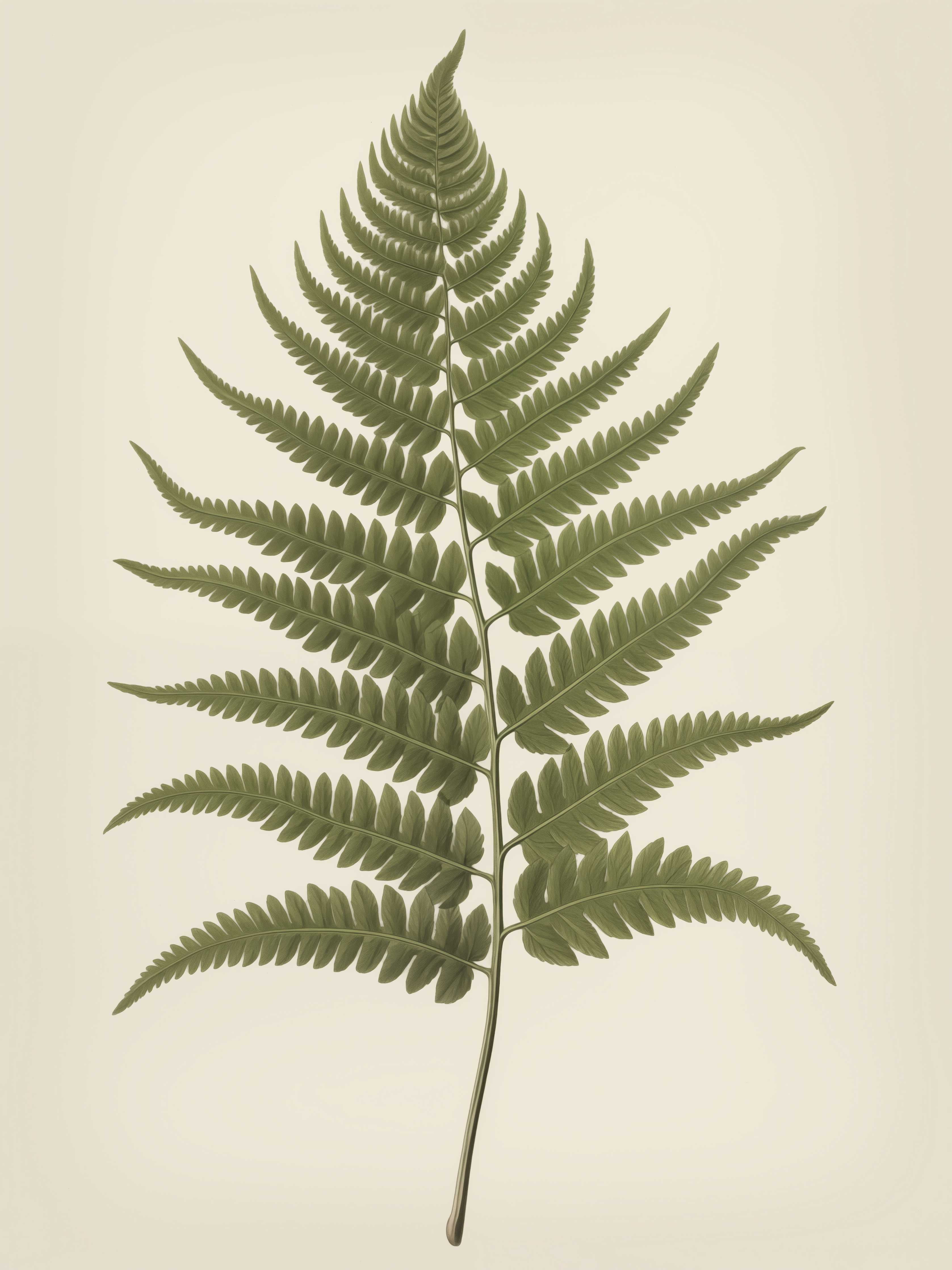 Große Wandbilder-Grüne Farnblatt-Illustration