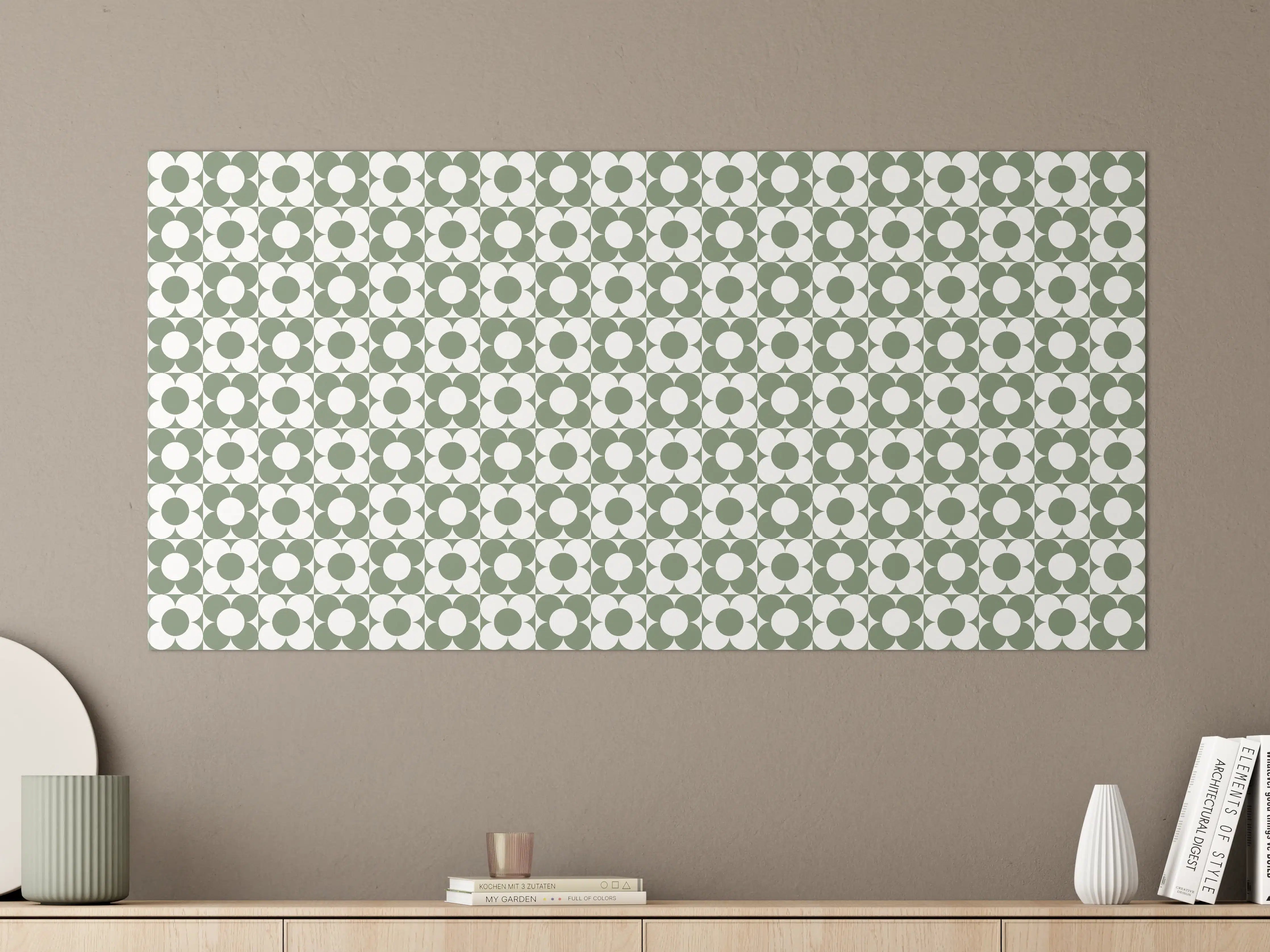 Große Wandbilder - Grüne GeometrieMusterwand