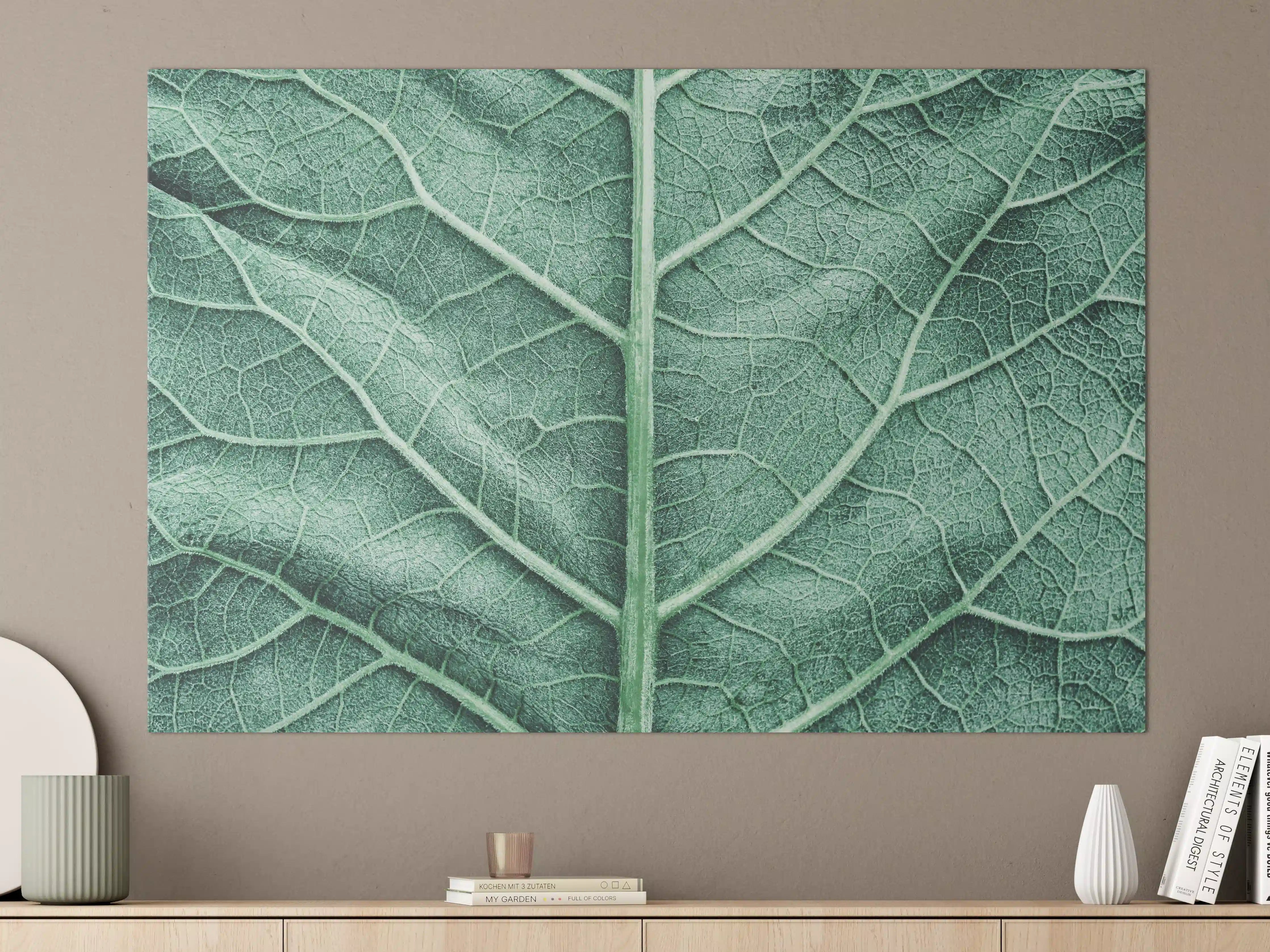 Große Wandbilder - Grüne Klettenblatt-Textur