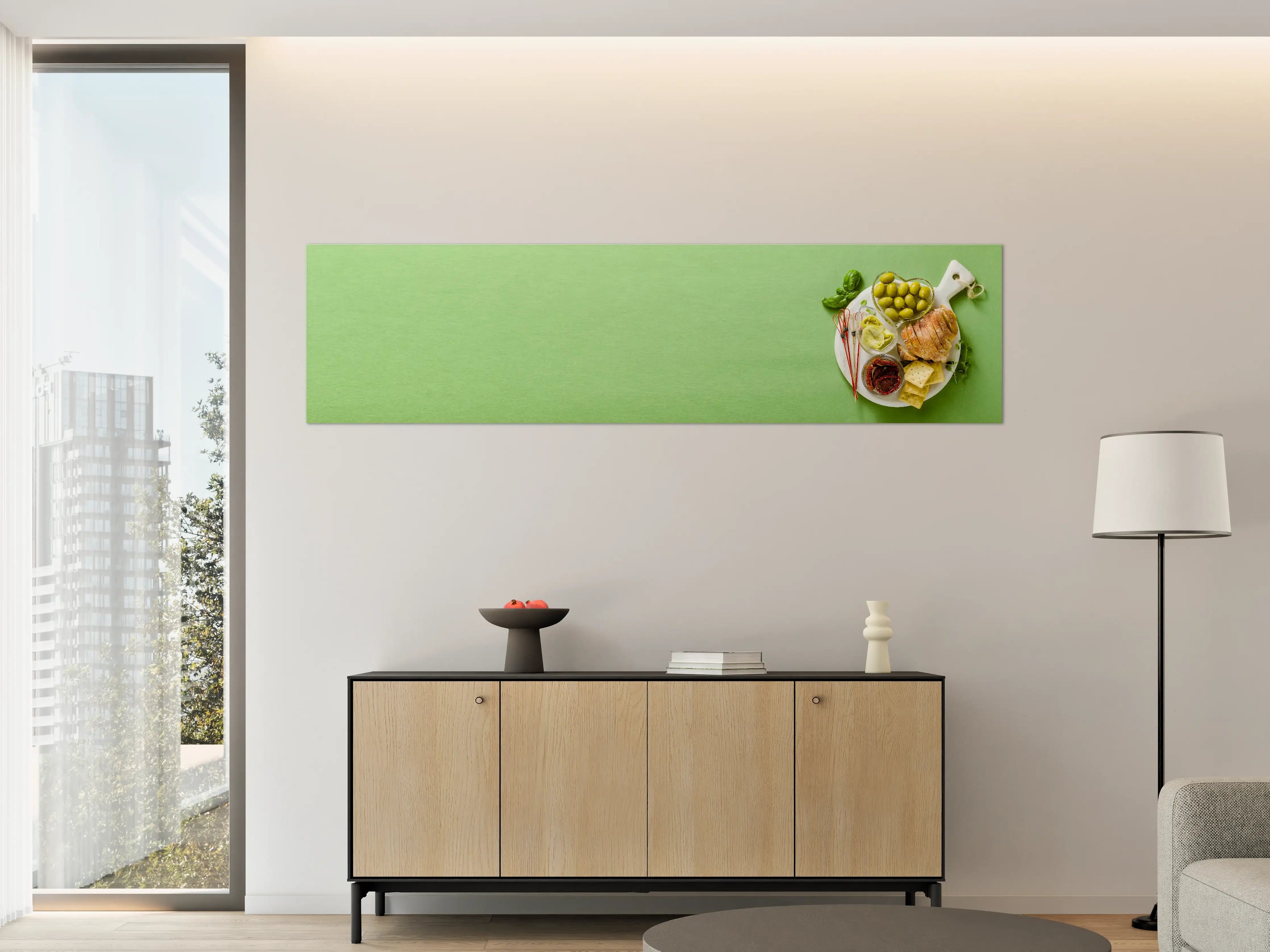 Große Wandbilder - Grüne Küchenrückwand mit Oliven
