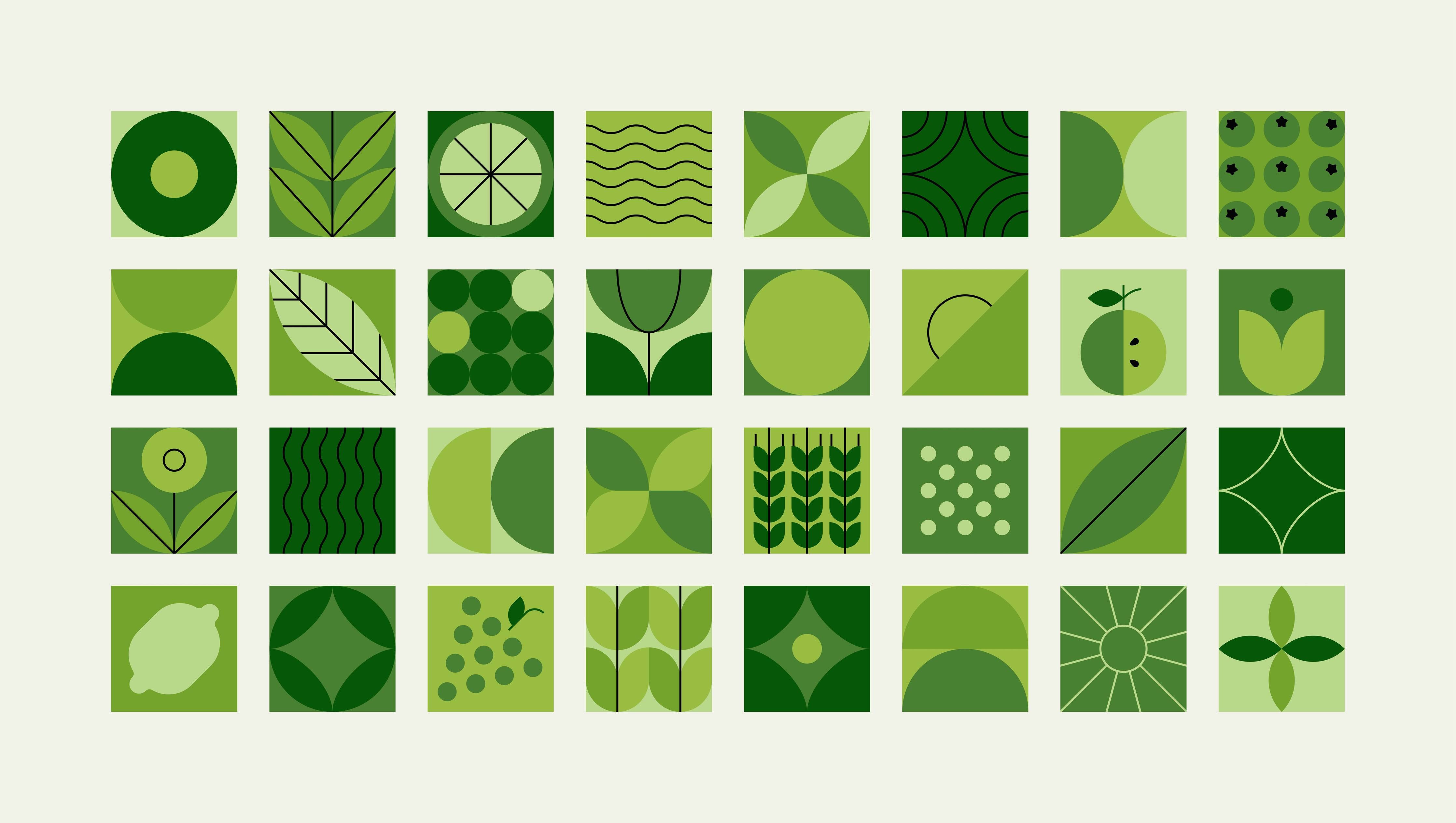 Große Wandbilder-Grüne Naturmuster in modernem Design