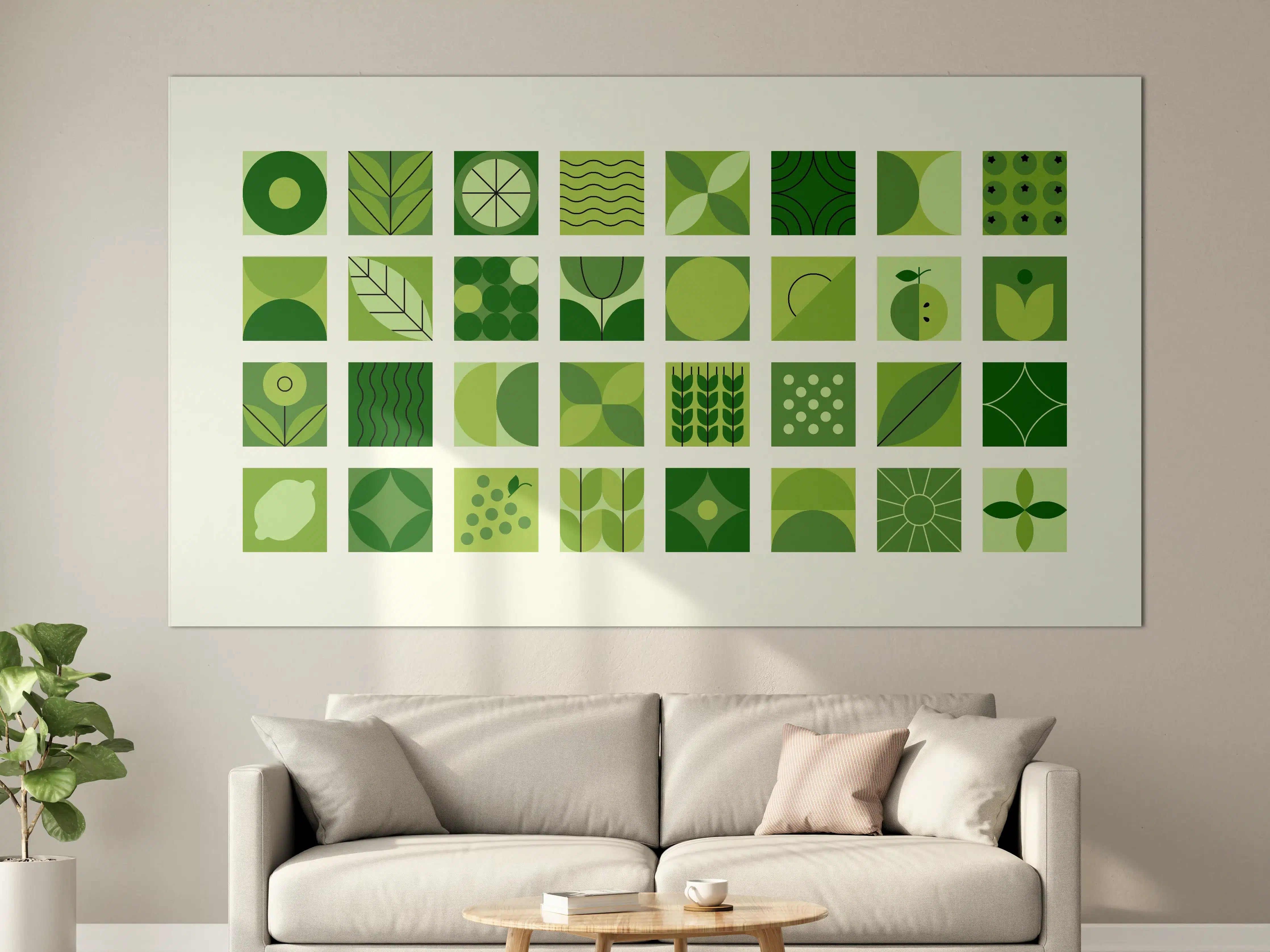 Große Wandbilder - Grüne Naturmuster in modernem Design