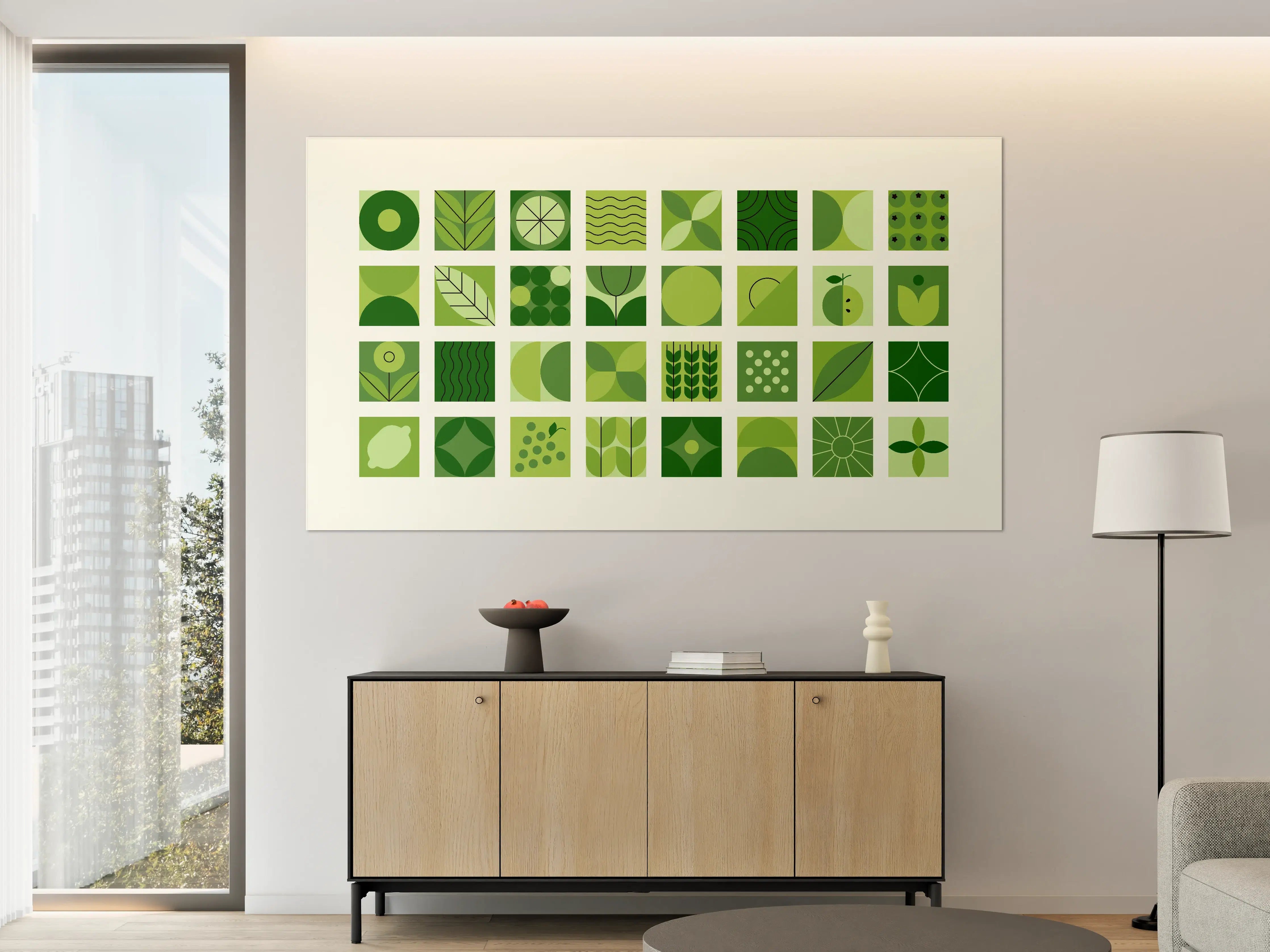 Große Wandbilder - Grüne Naturmuster in modernem Design