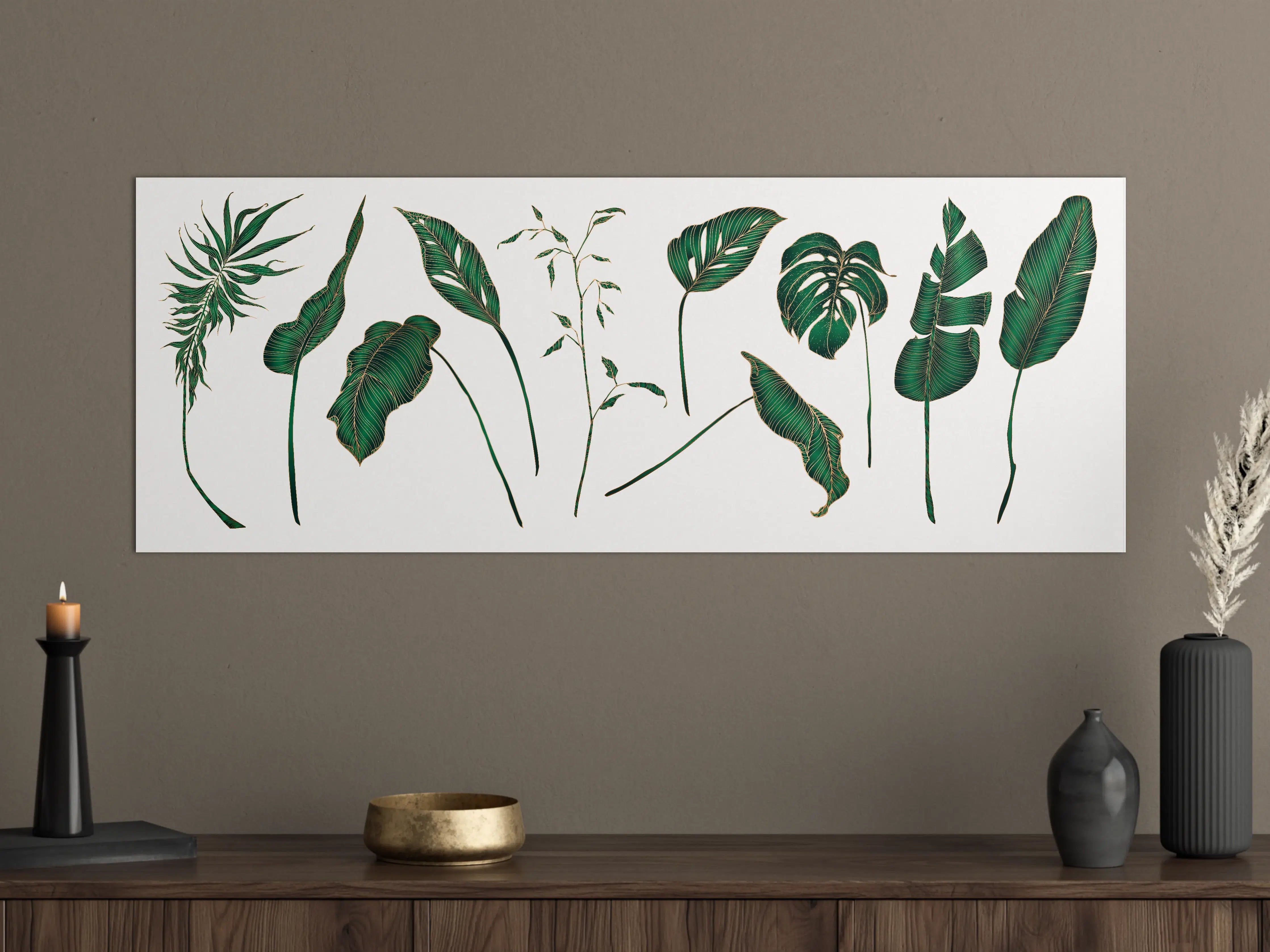 Große Wandbilder - Grüne Tropenblatt-Motive