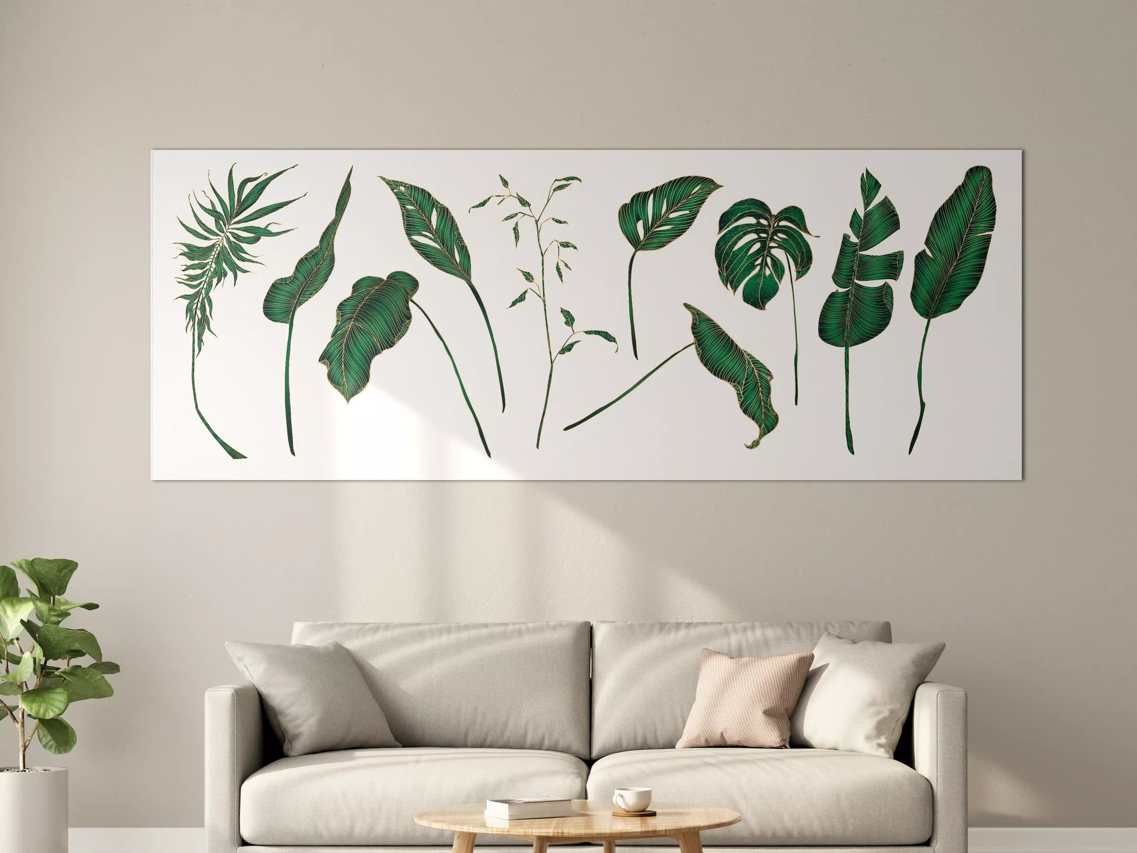 Große Wandbilder - Grüne Tropenblatt-Motive