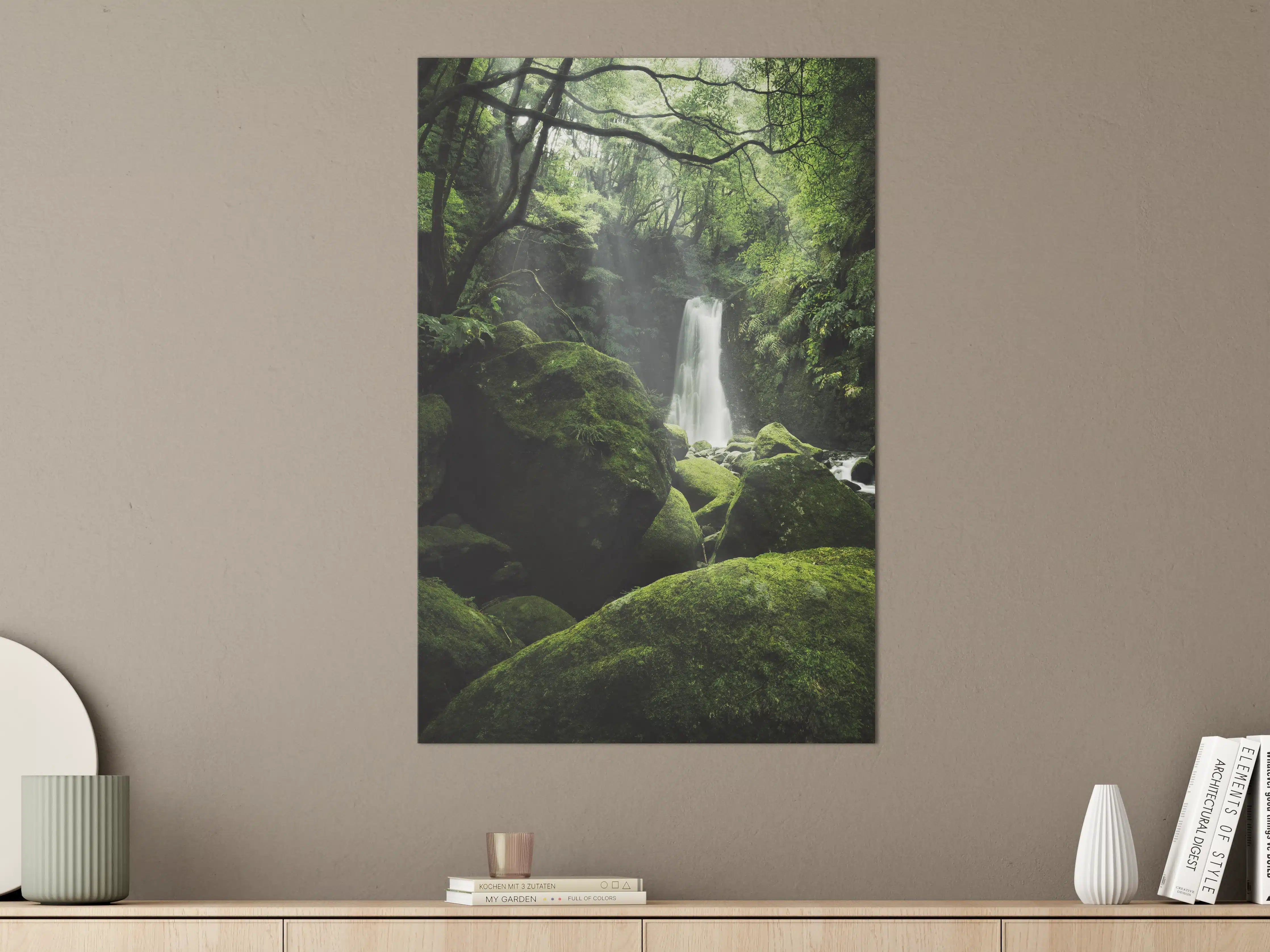 Große Wandbilder - Grüner Mystik-Wasserfall