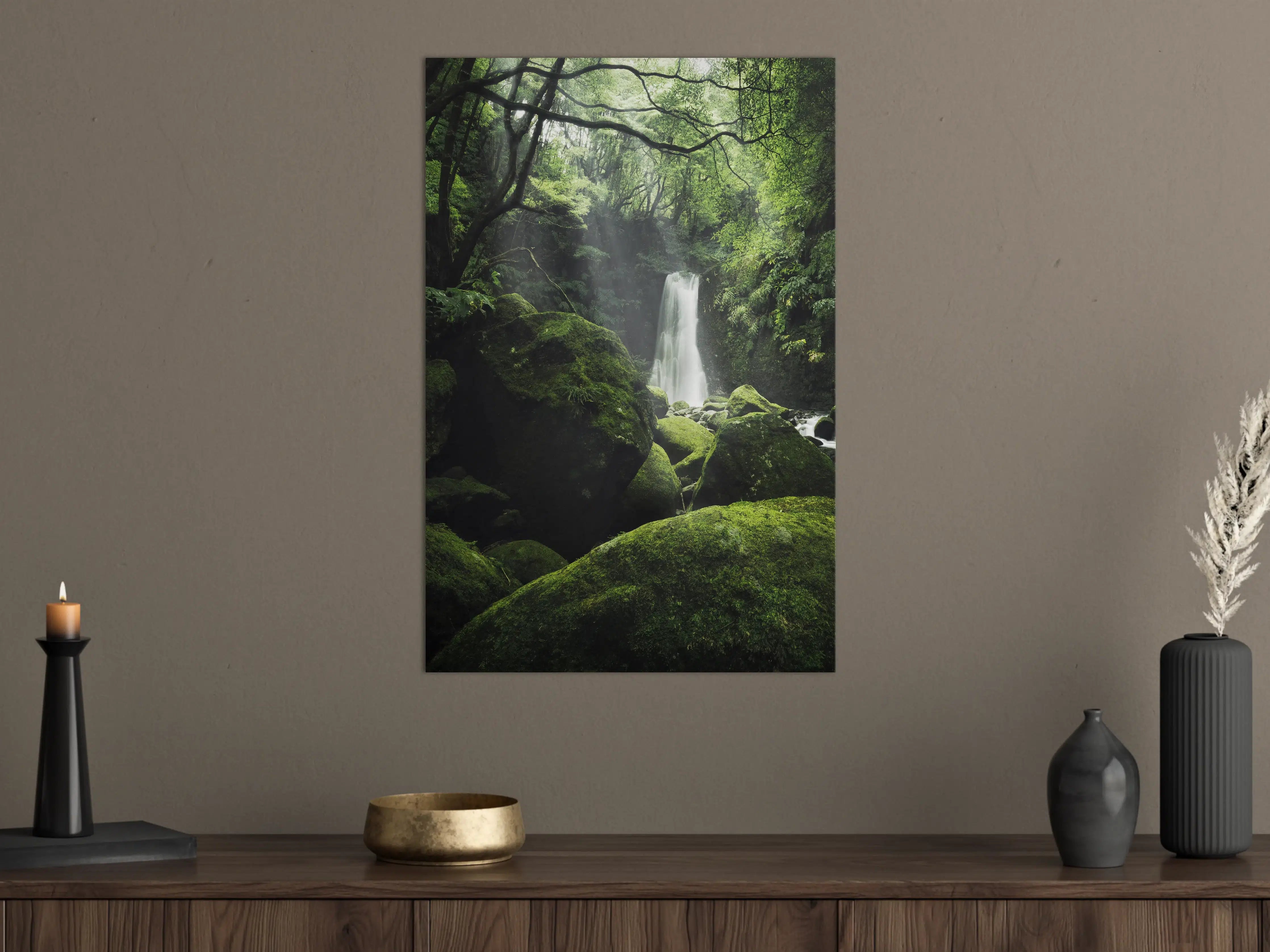 Große Wandbilder - Grüner Mystik-Wasserfall
