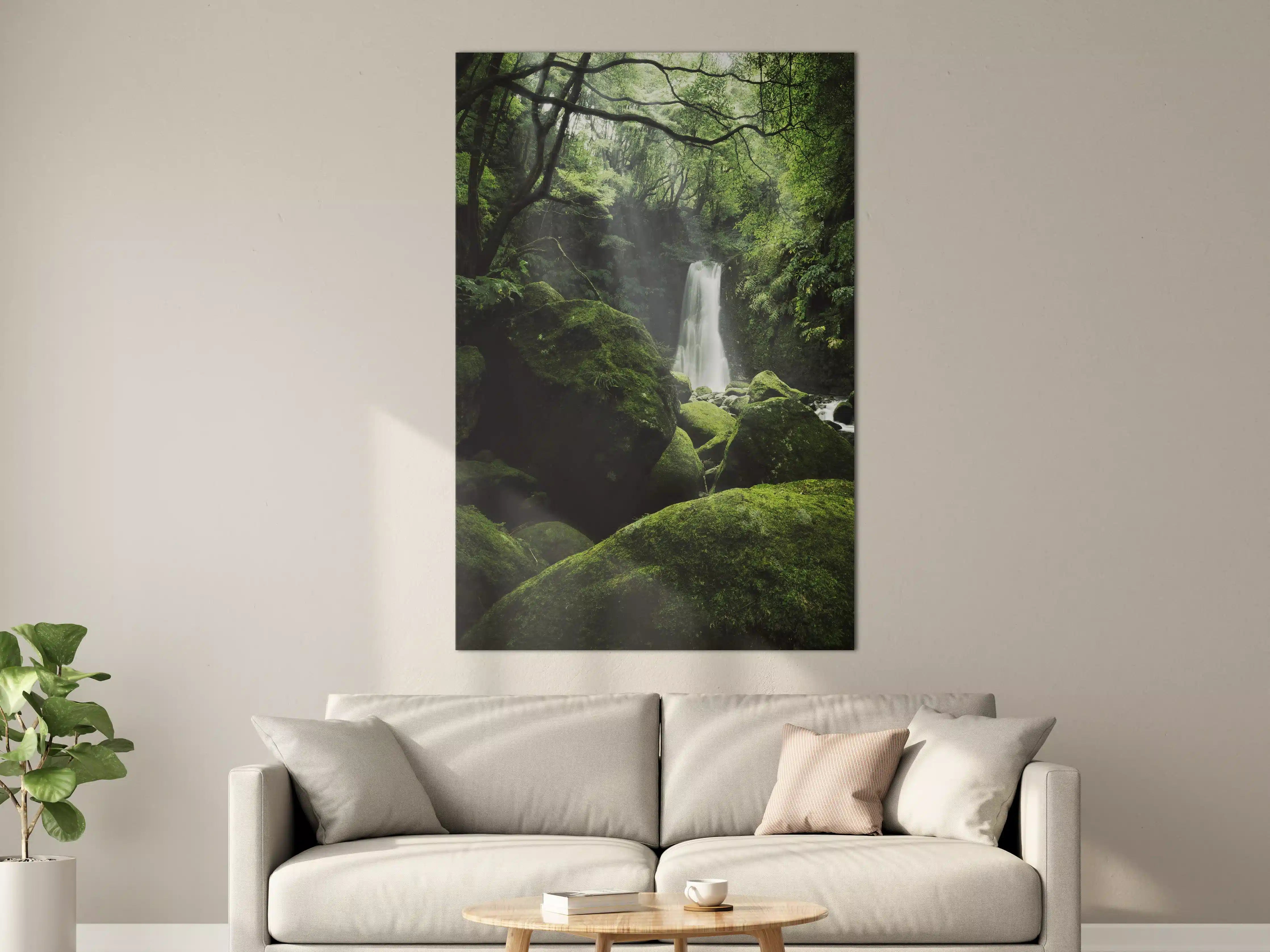 Große Wandbilder - Grüner Mystik-Wasserfall