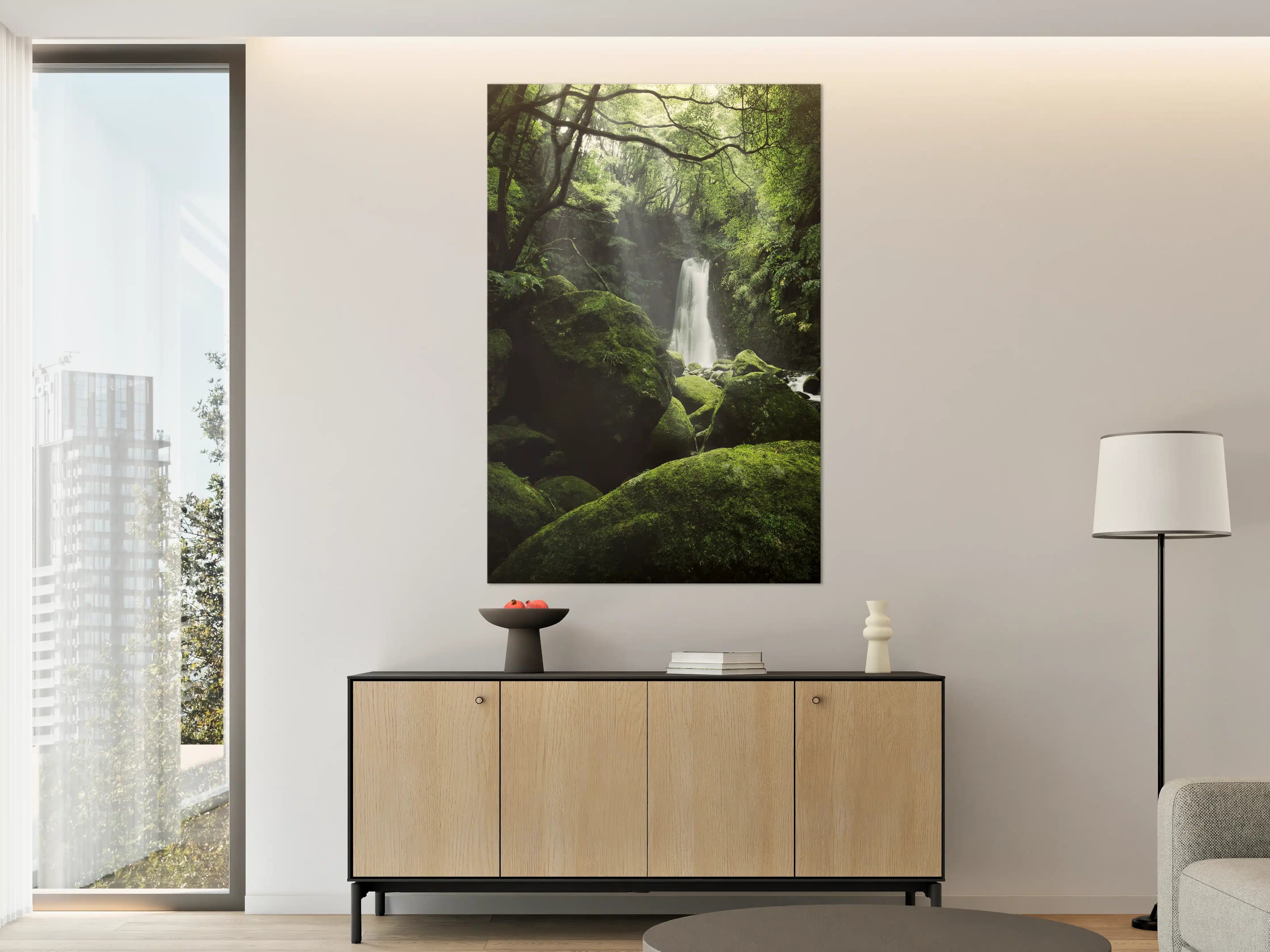 Große Wandbilder - Grüner Mystik-Wasserfall