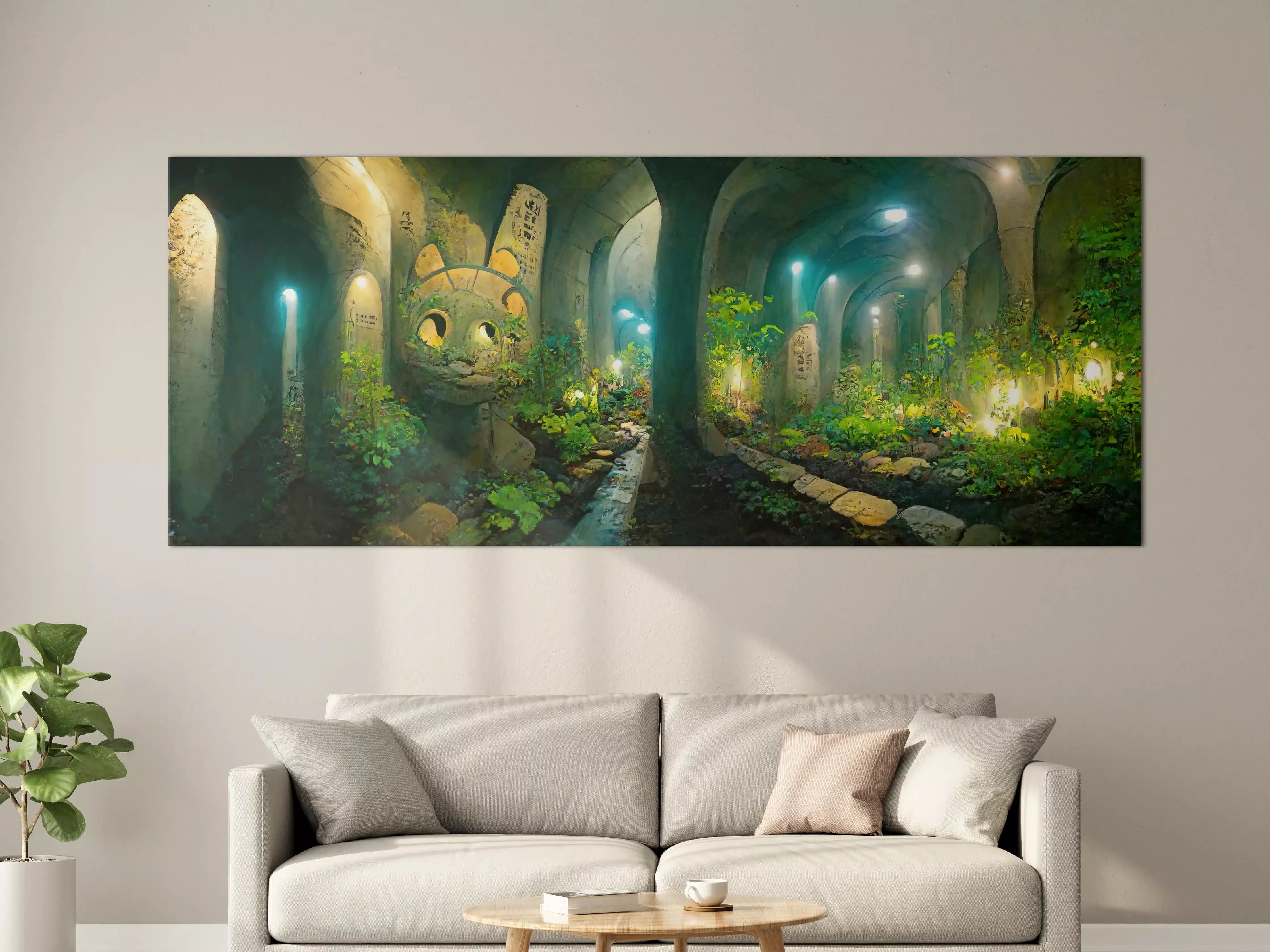 Große Wandbilder - Grüner Wald im Tunnel