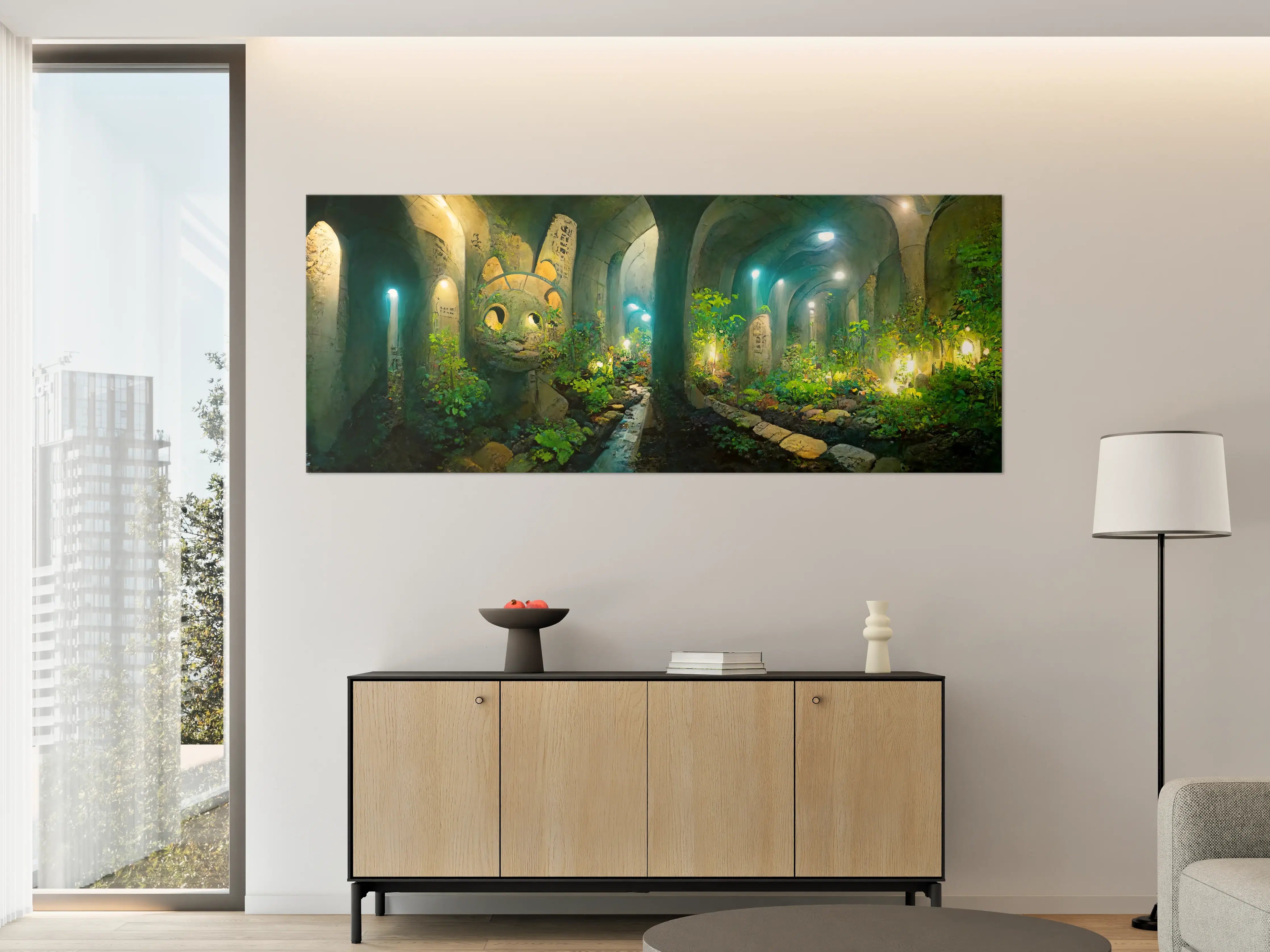 Große Wandbilder - Grüner Wald im Tunnel