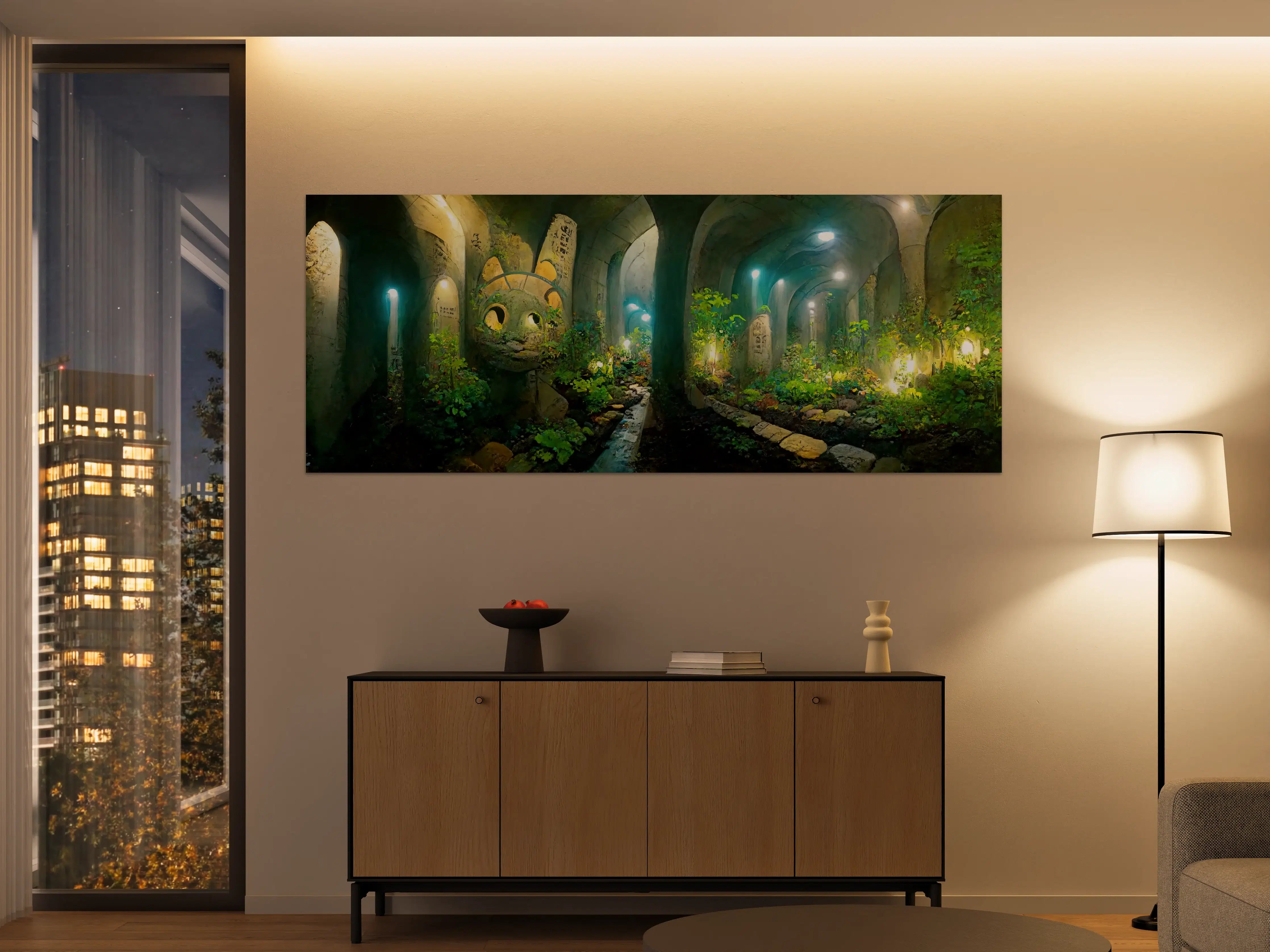 Große Wandbilder - Grüner Wald im Tunnel