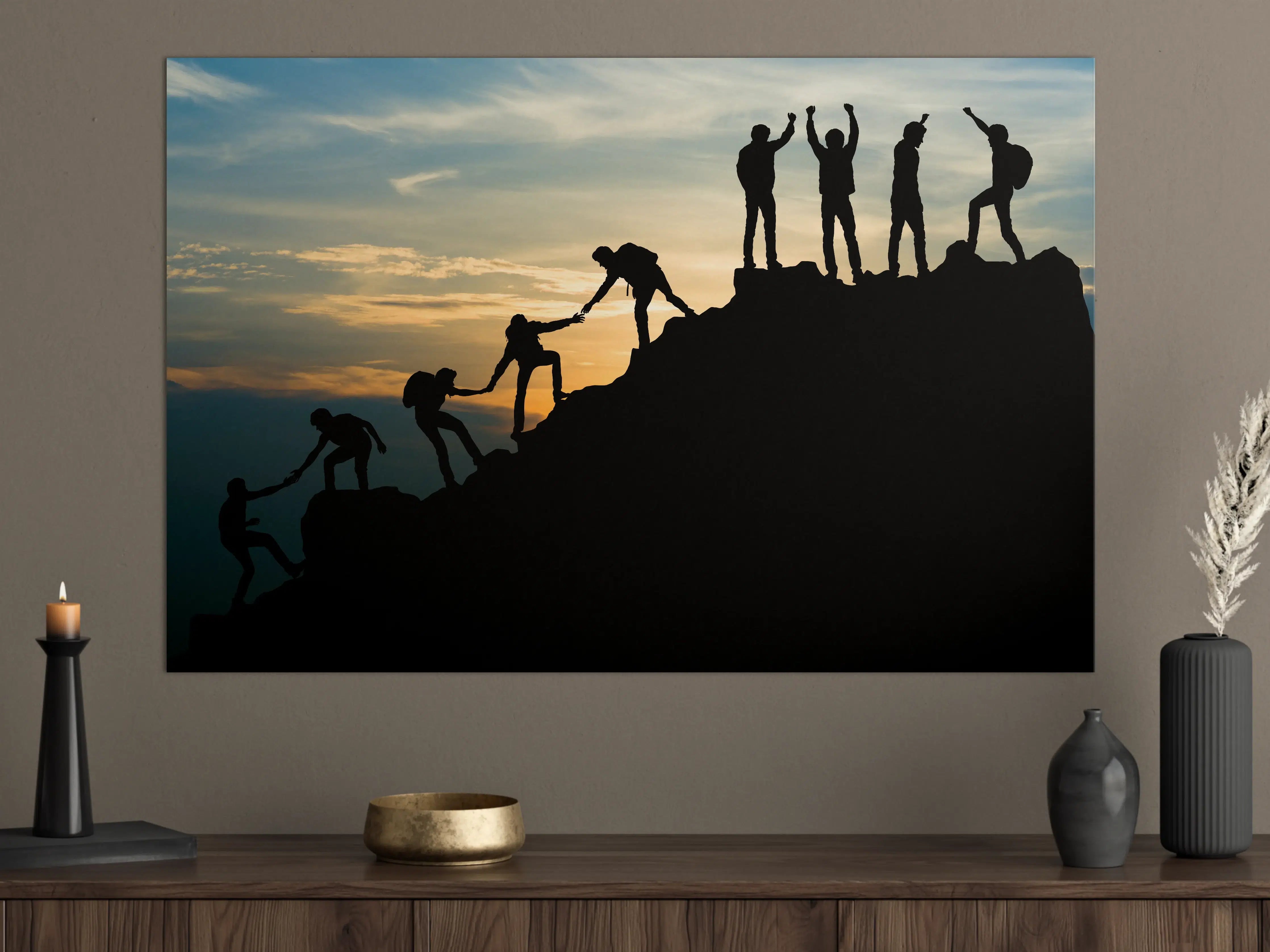Große Wandbilder - Gruppe von Menschen auf dem Gipfel