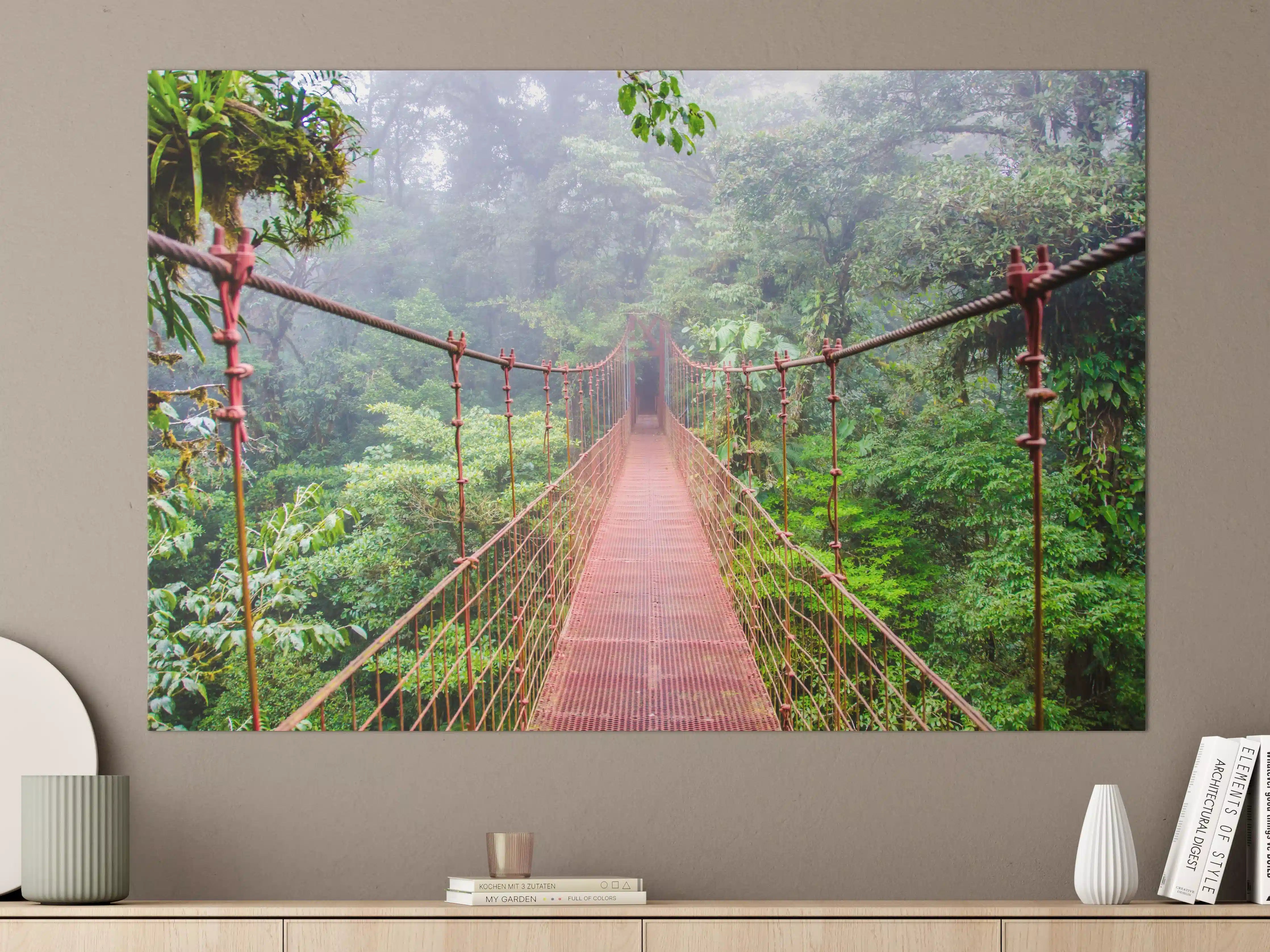 Große Wandbilder - Hängebrücke im Regenwald Costa Rica