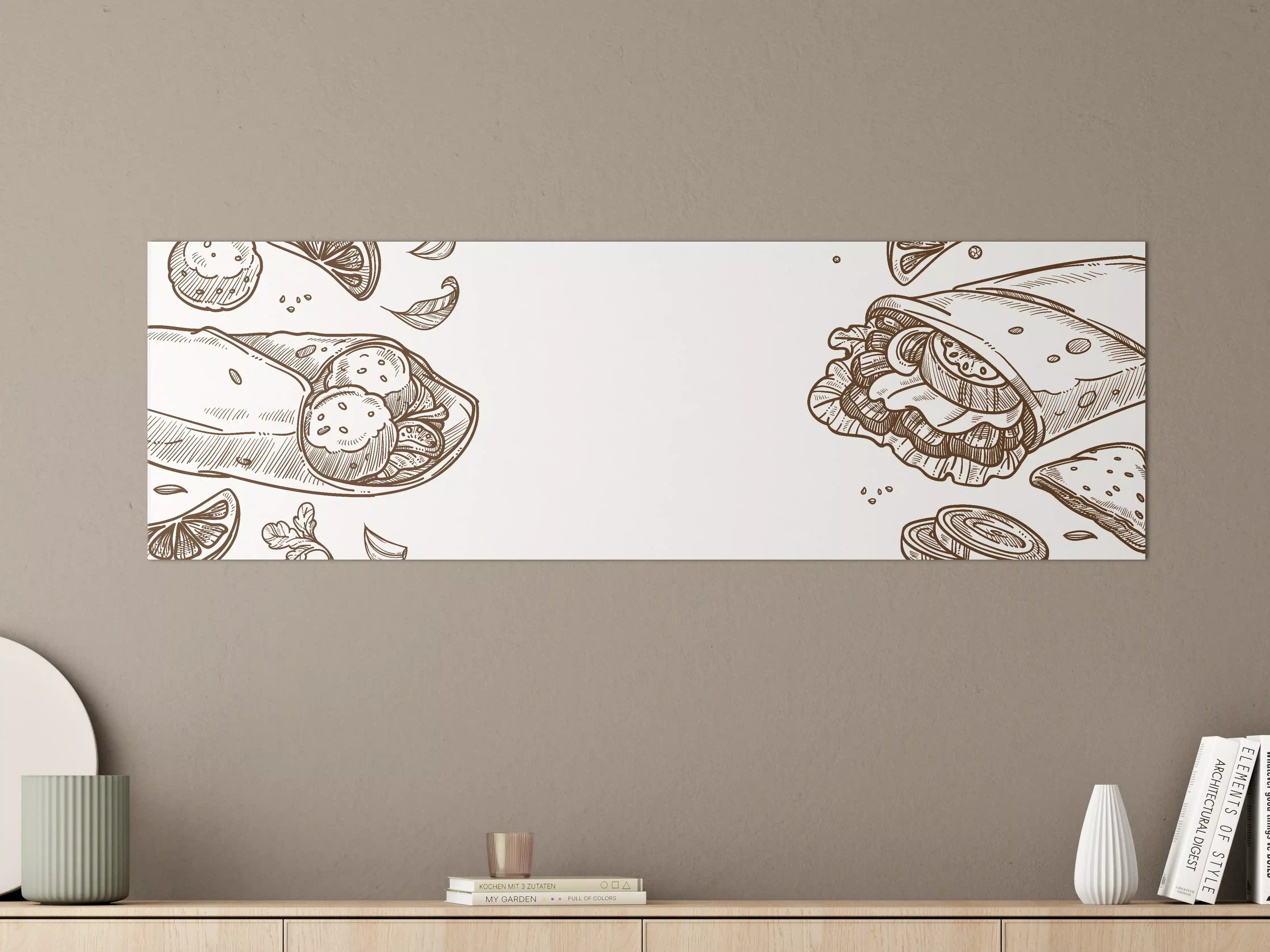 Große Wandbilder - Handgezeichnete Wrap-Illustration