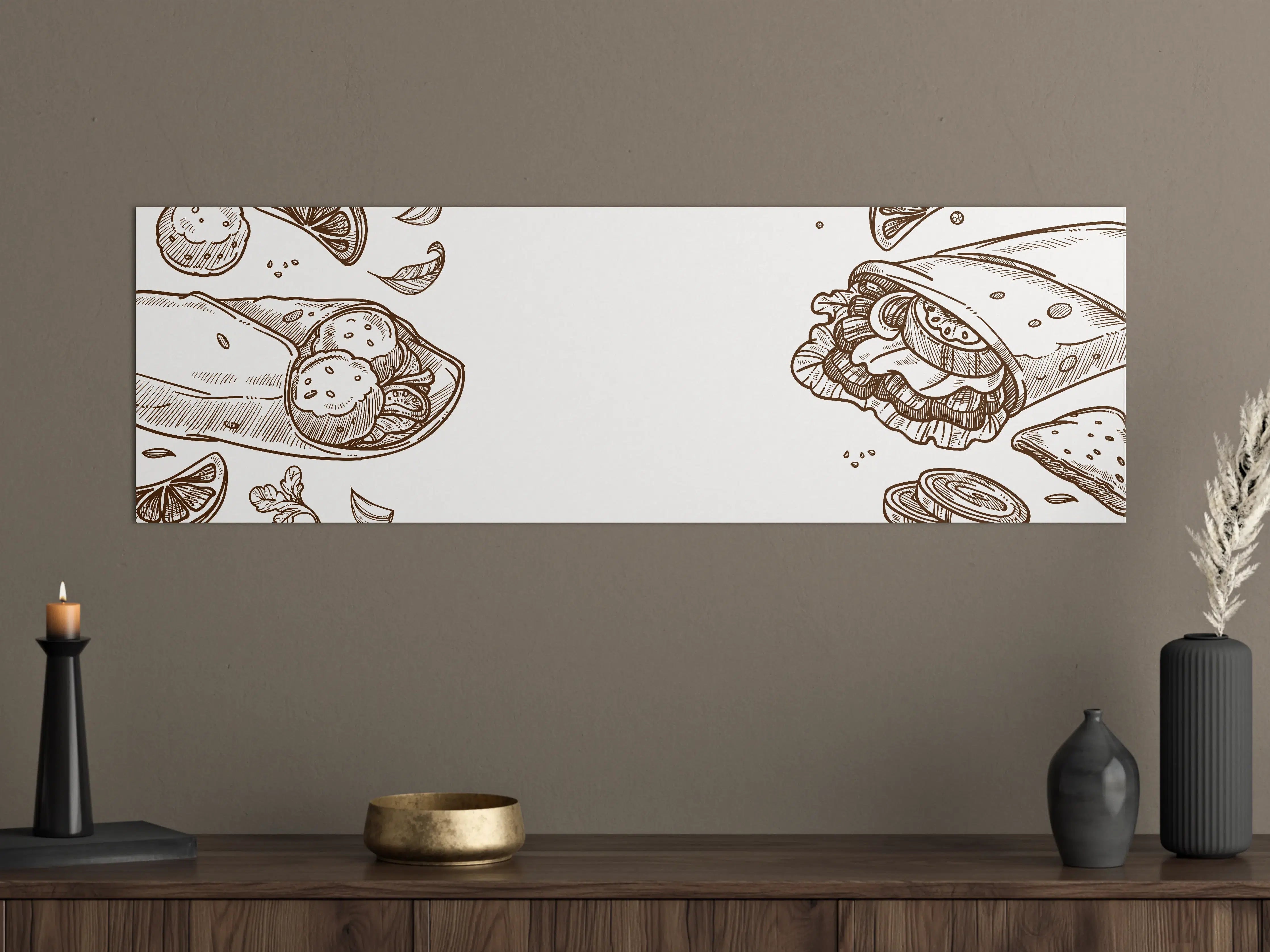 Große Wandbilder - Handgezeichnete Wrap-Illustration