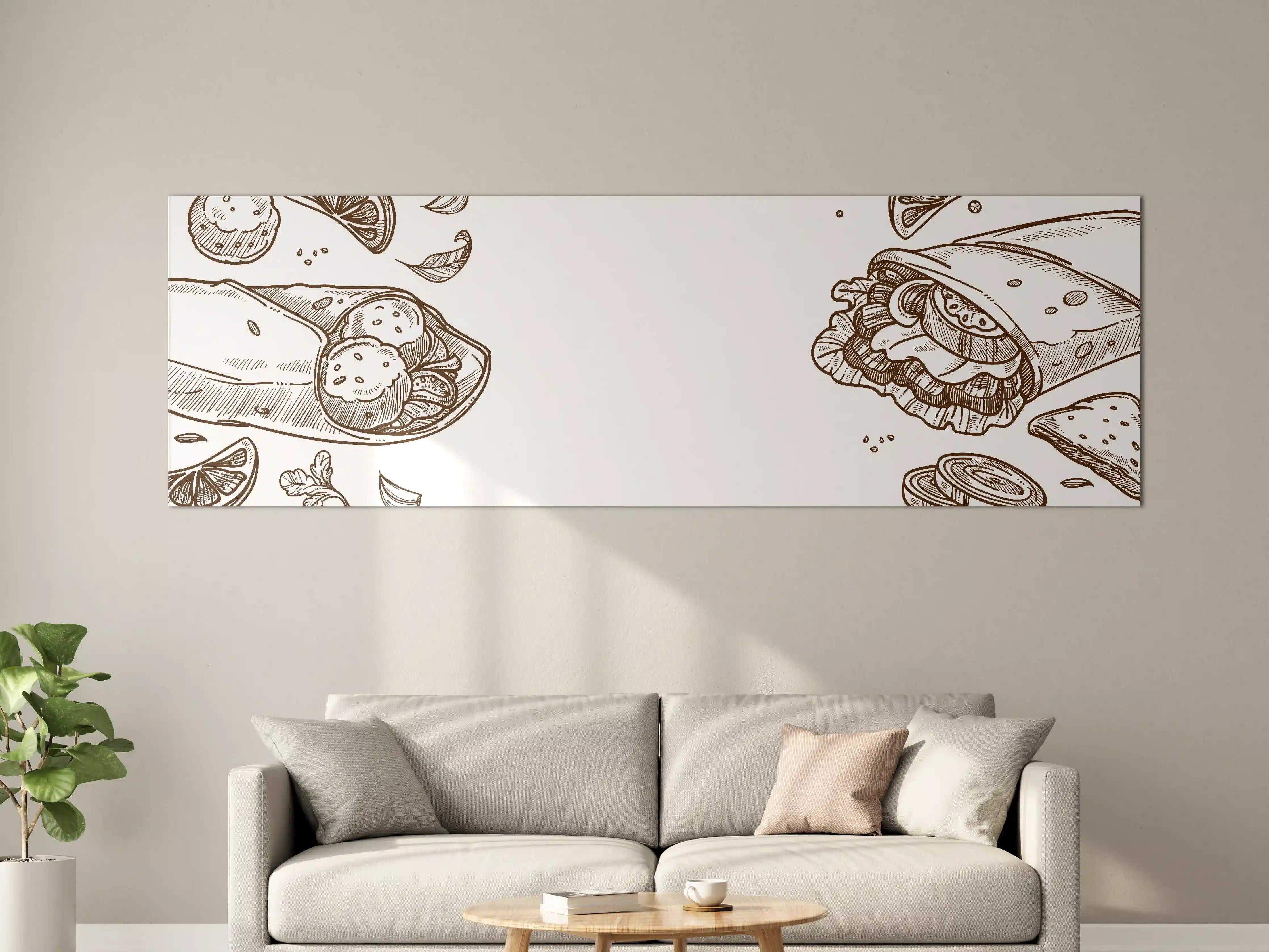 Große Wandbilder - Handgezeichnete Wrap-Illustration