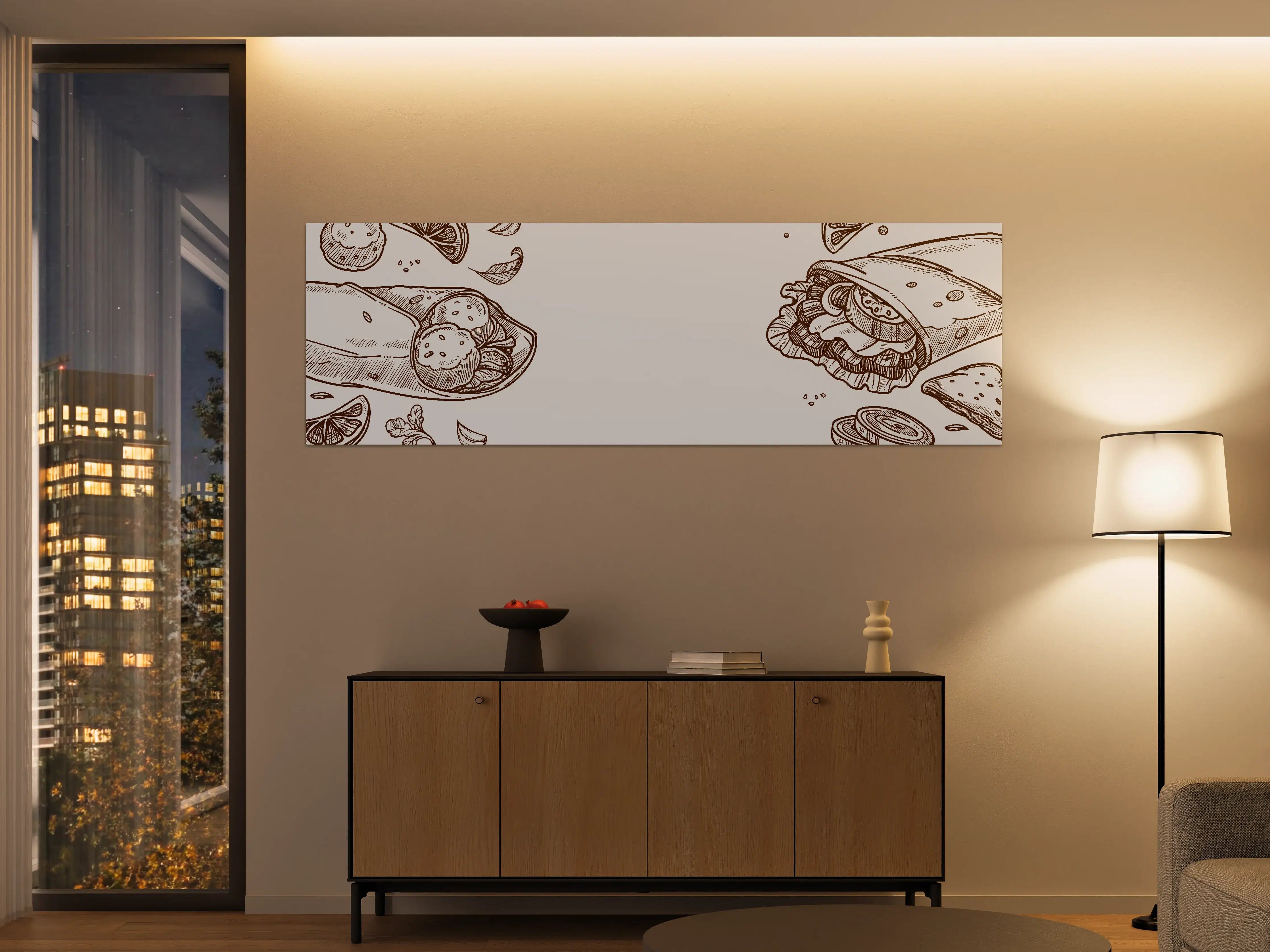 Große Wandbilder - Handgezeichnete Wrap-Illustration