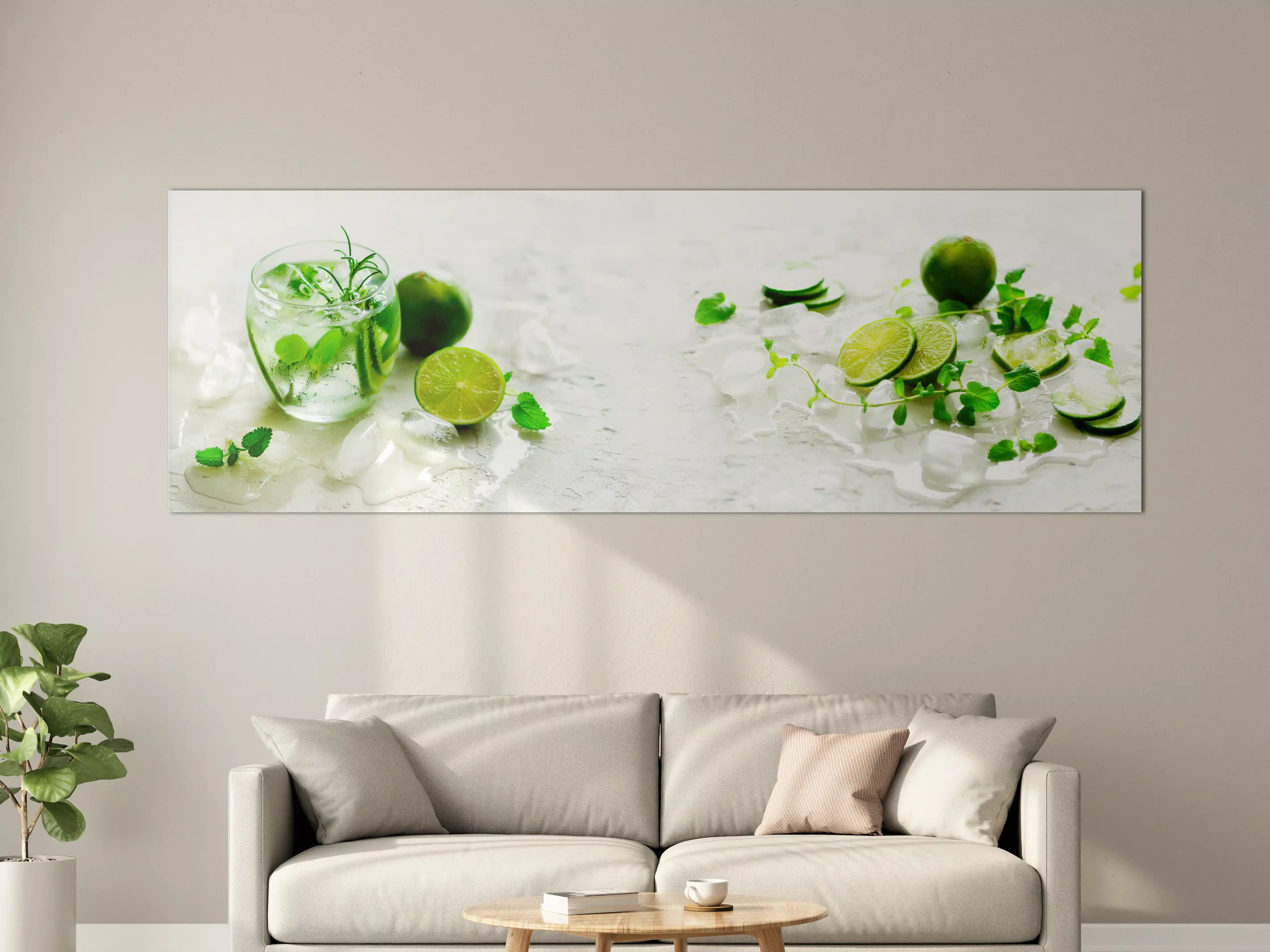 Große Wandbilder - Hausgemachte Limettenlimonade mit Gurke