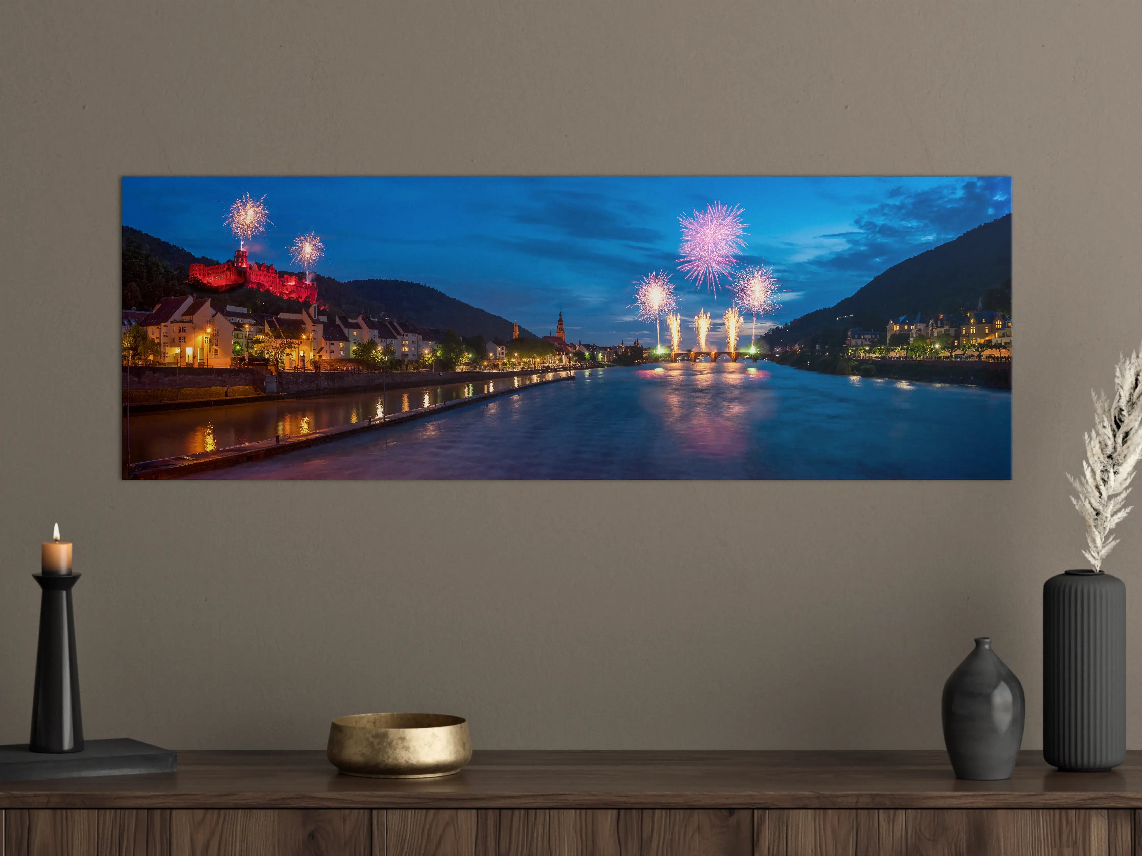 Große Wandbilder - Heidelberg Schlossbeleuchtung Panorama