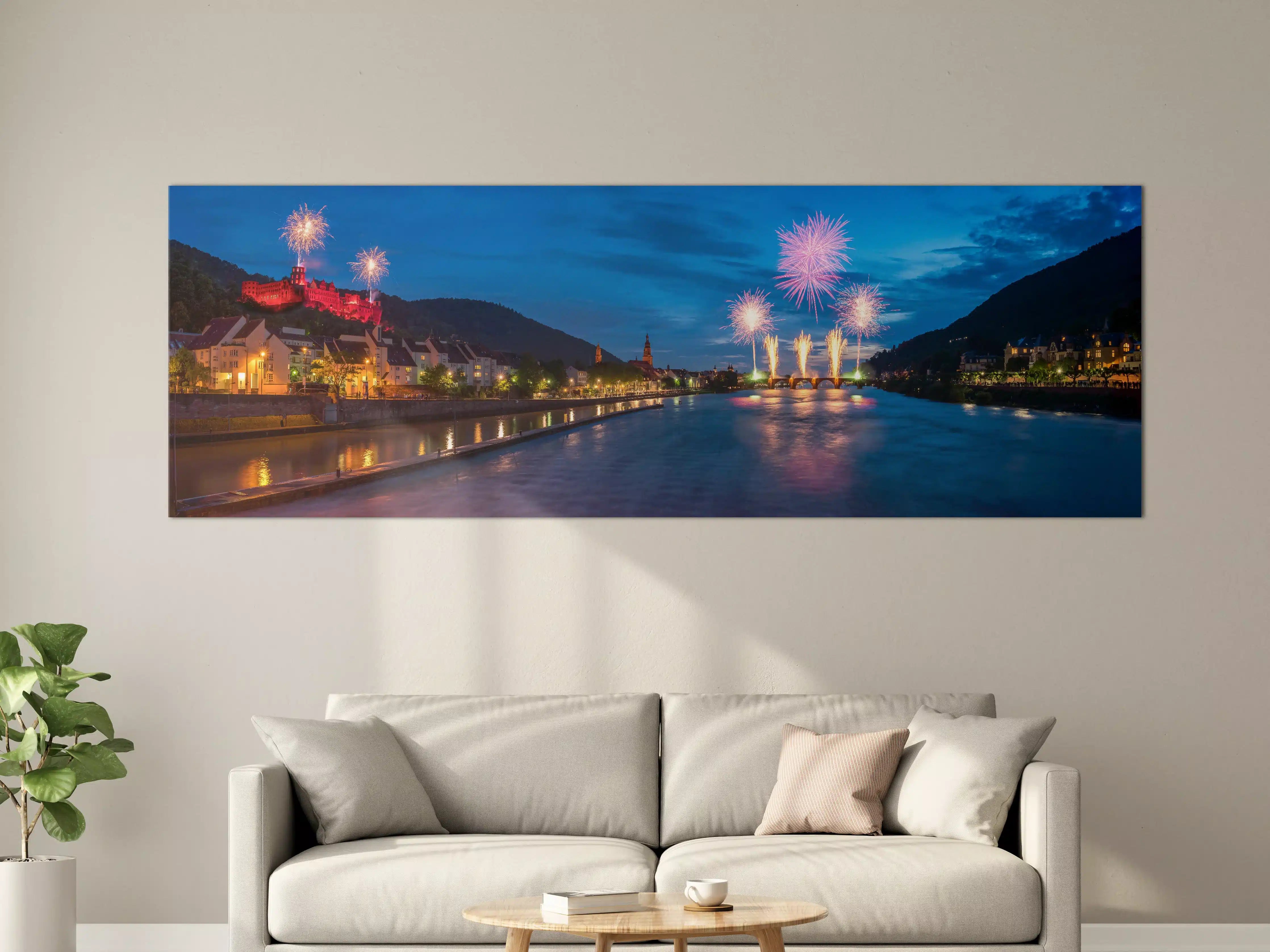 Große Wandbilder - Heidelberg Schlossbeleuchtung Panorama