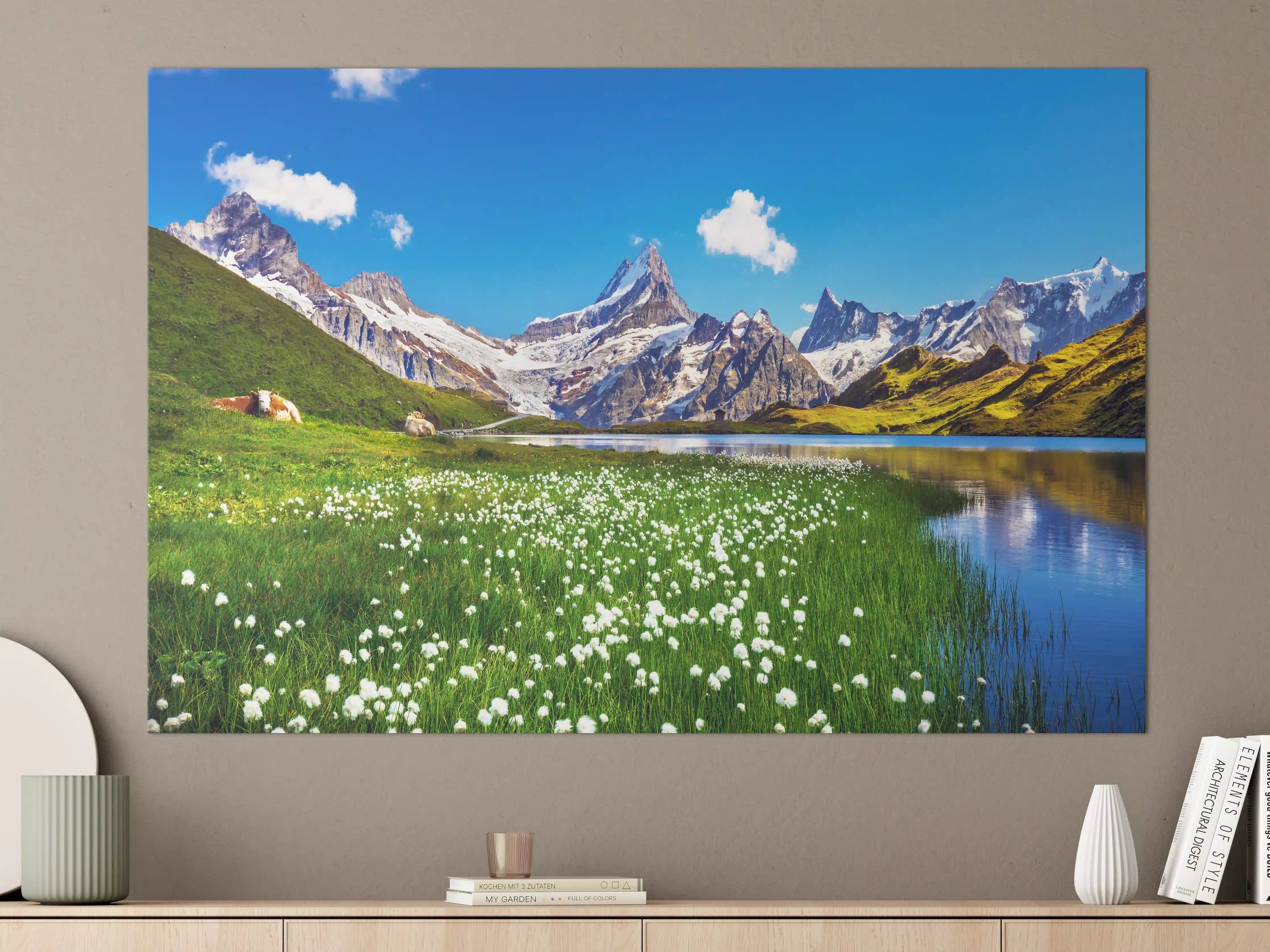 Große Wandbilder - Heitere Aussicht auf die Berner Alpenkette