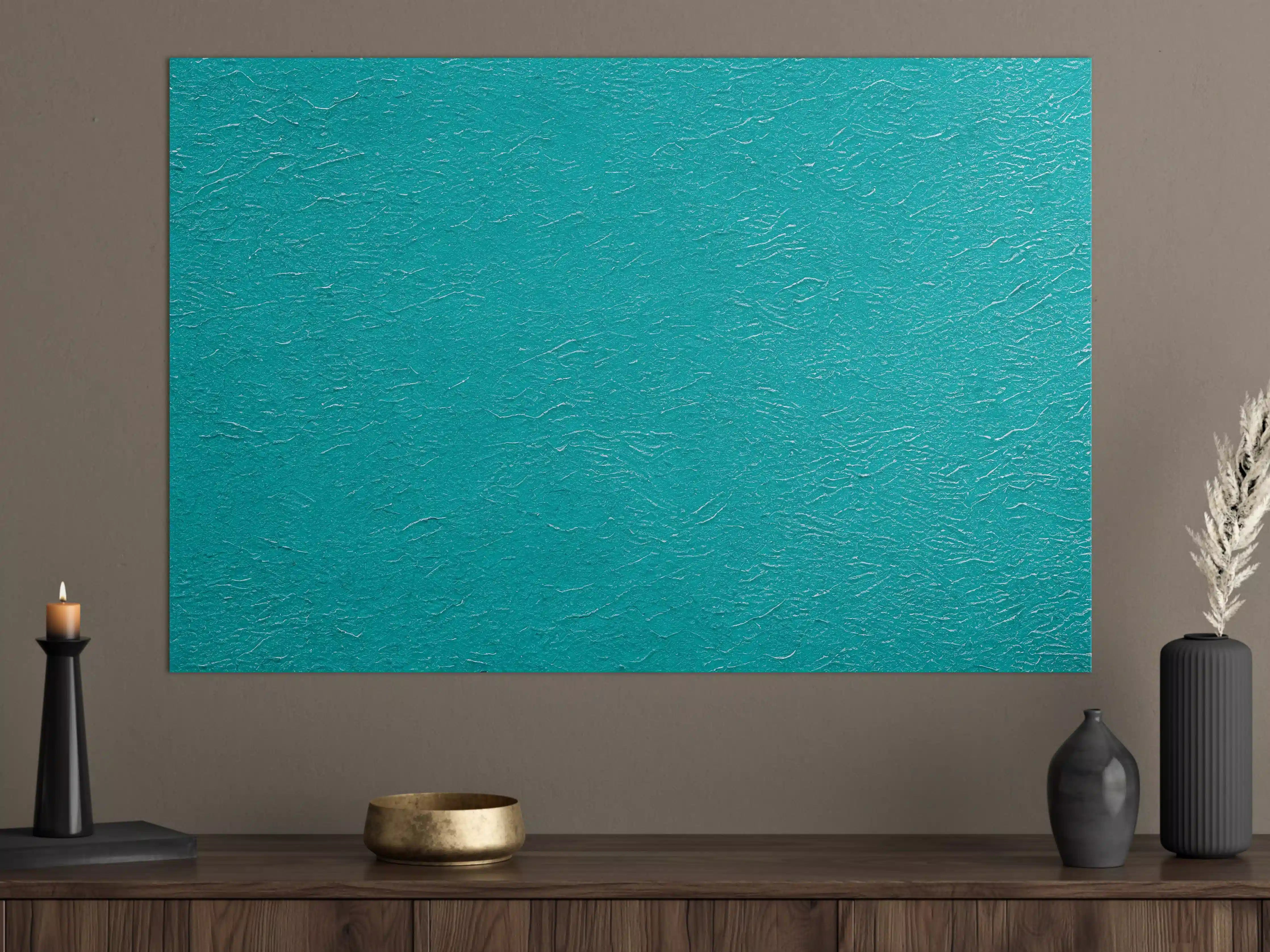 Große Wandbilder - Hellblaue Wand Struktur