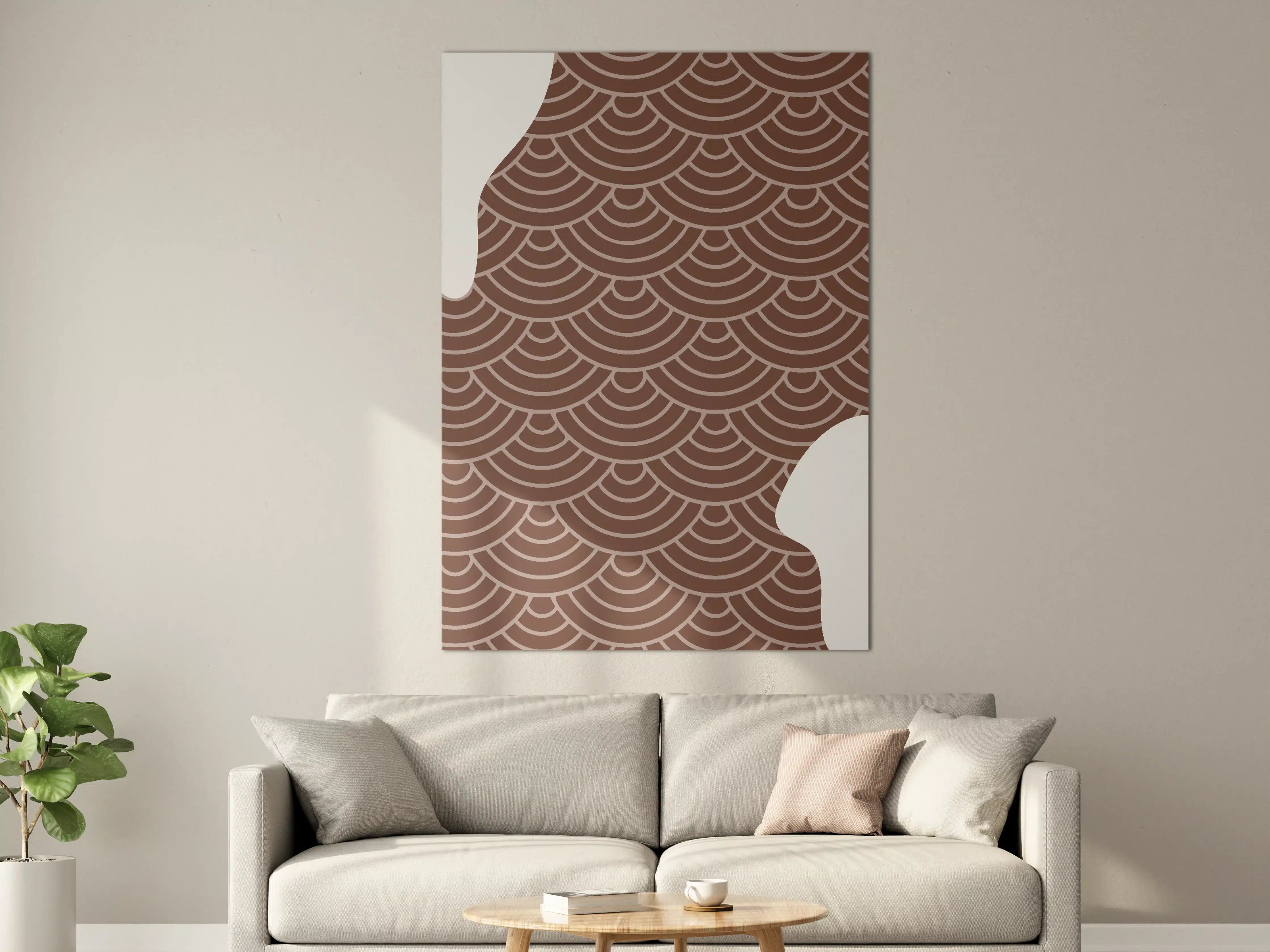 Große Wandbilder - Hellbraunes, geometrisches Mustermotiv