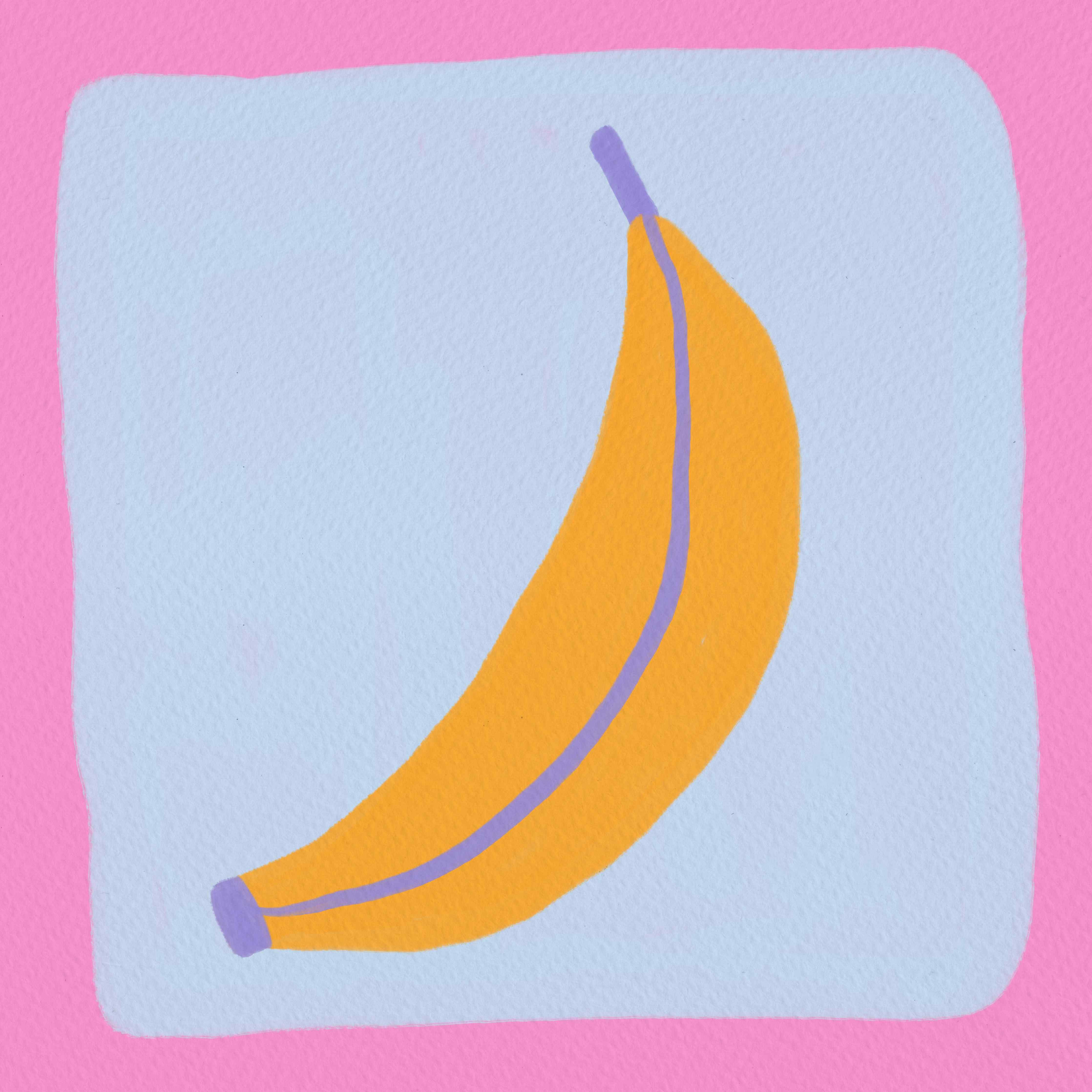 Große Wandbilder-Helle Bananenillustration auf Pastellhintergrund