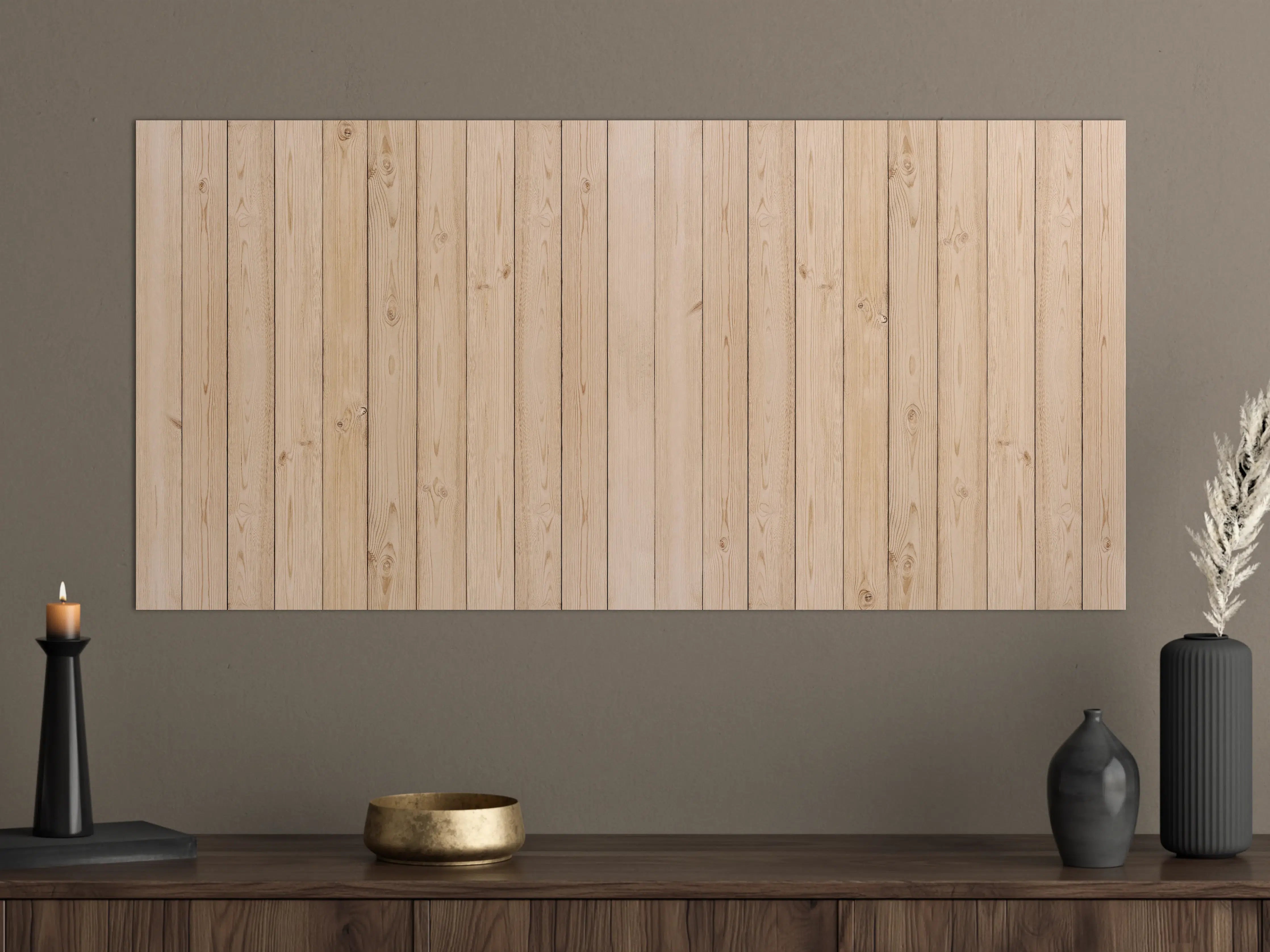 Große Wandbilder - Helle Holzplanken