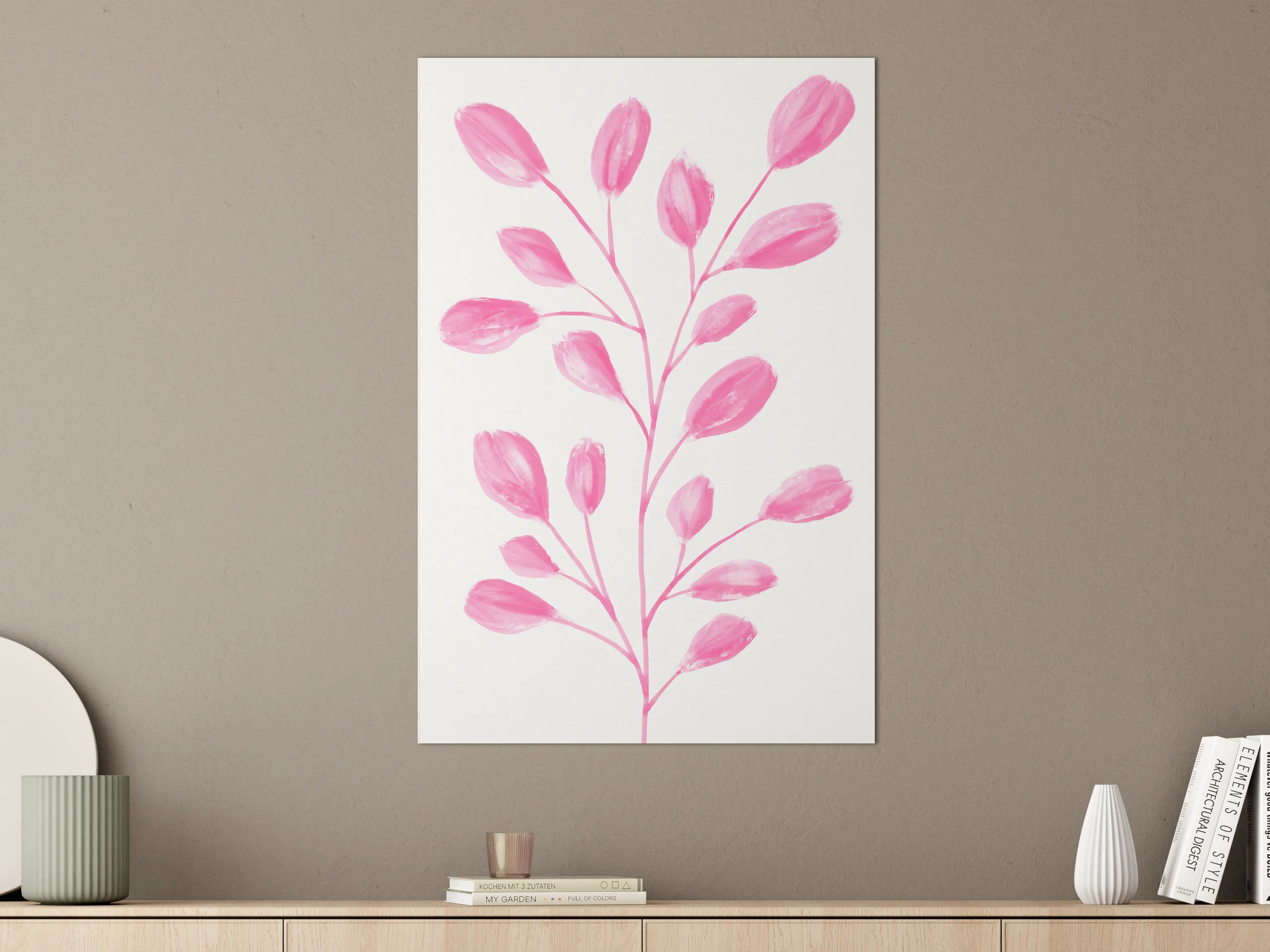 Große Wandbilder - Helle Rosenstrauch in Pink