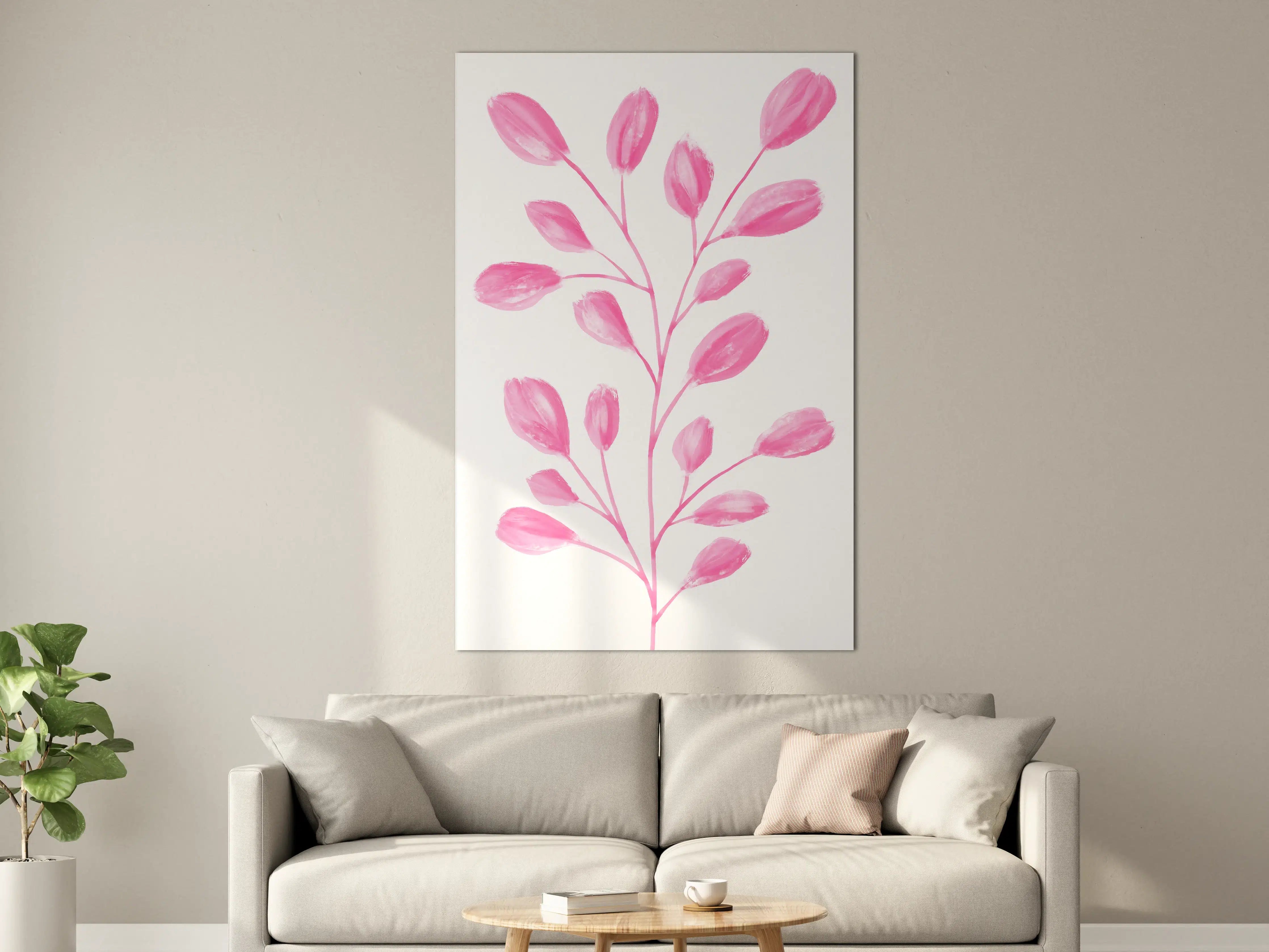 Große Wandbilder - Helle Rosenstrauch in Pink