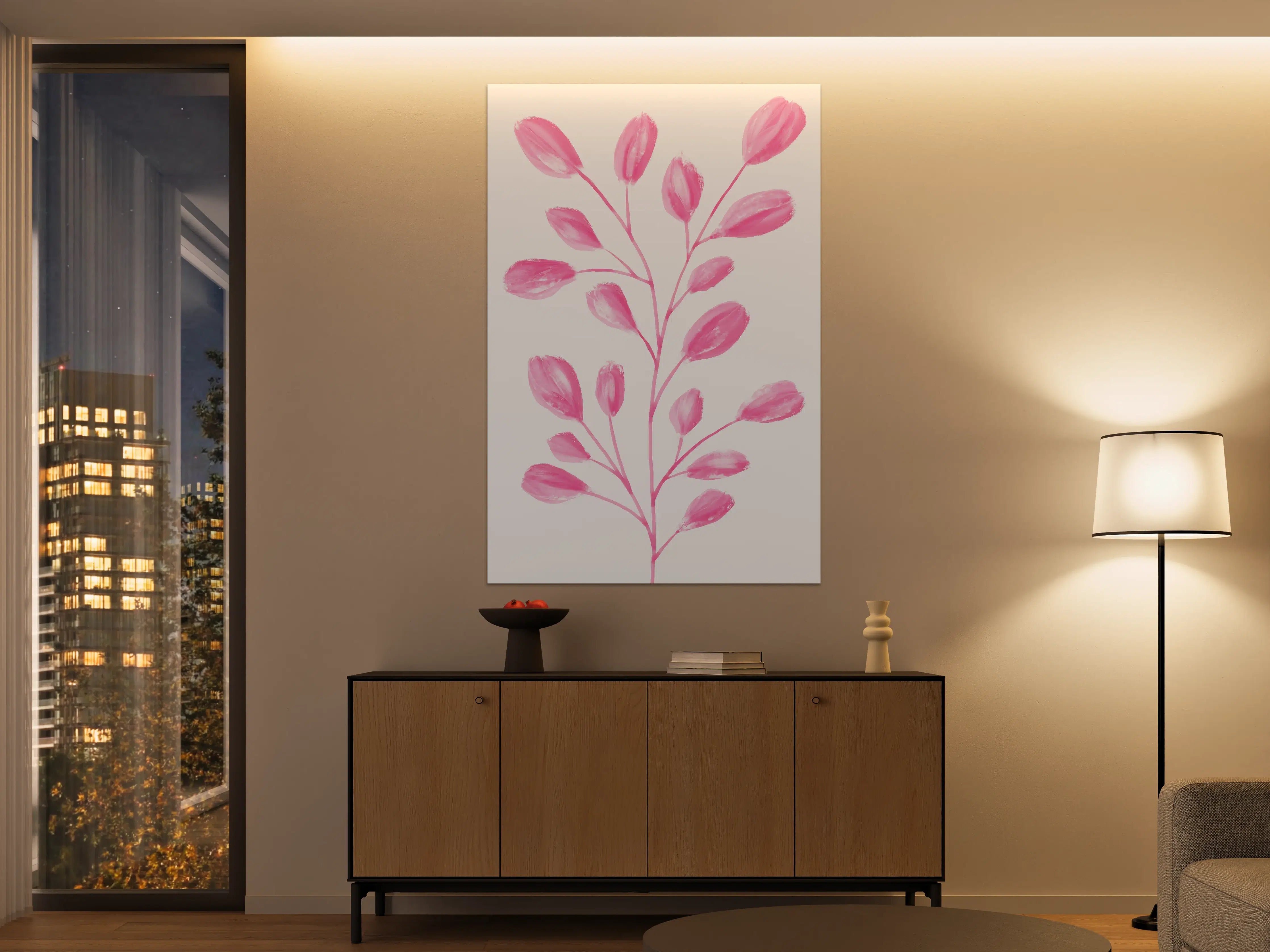 Große Wandbilder - Helle Rosenstrauch in Pink