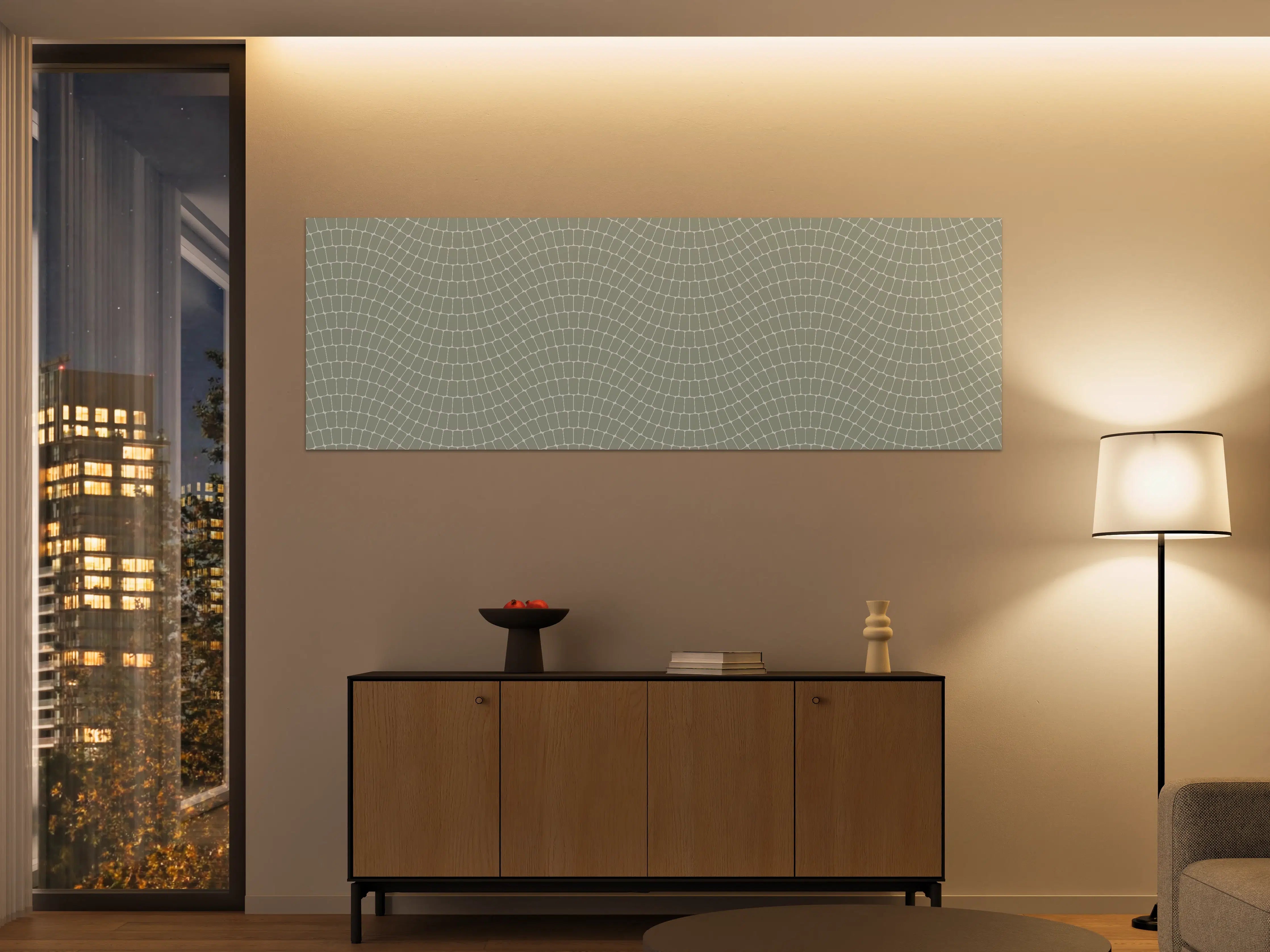 Große Wandbilder - Helle geometrische Wanddekoration in Grau und Beige