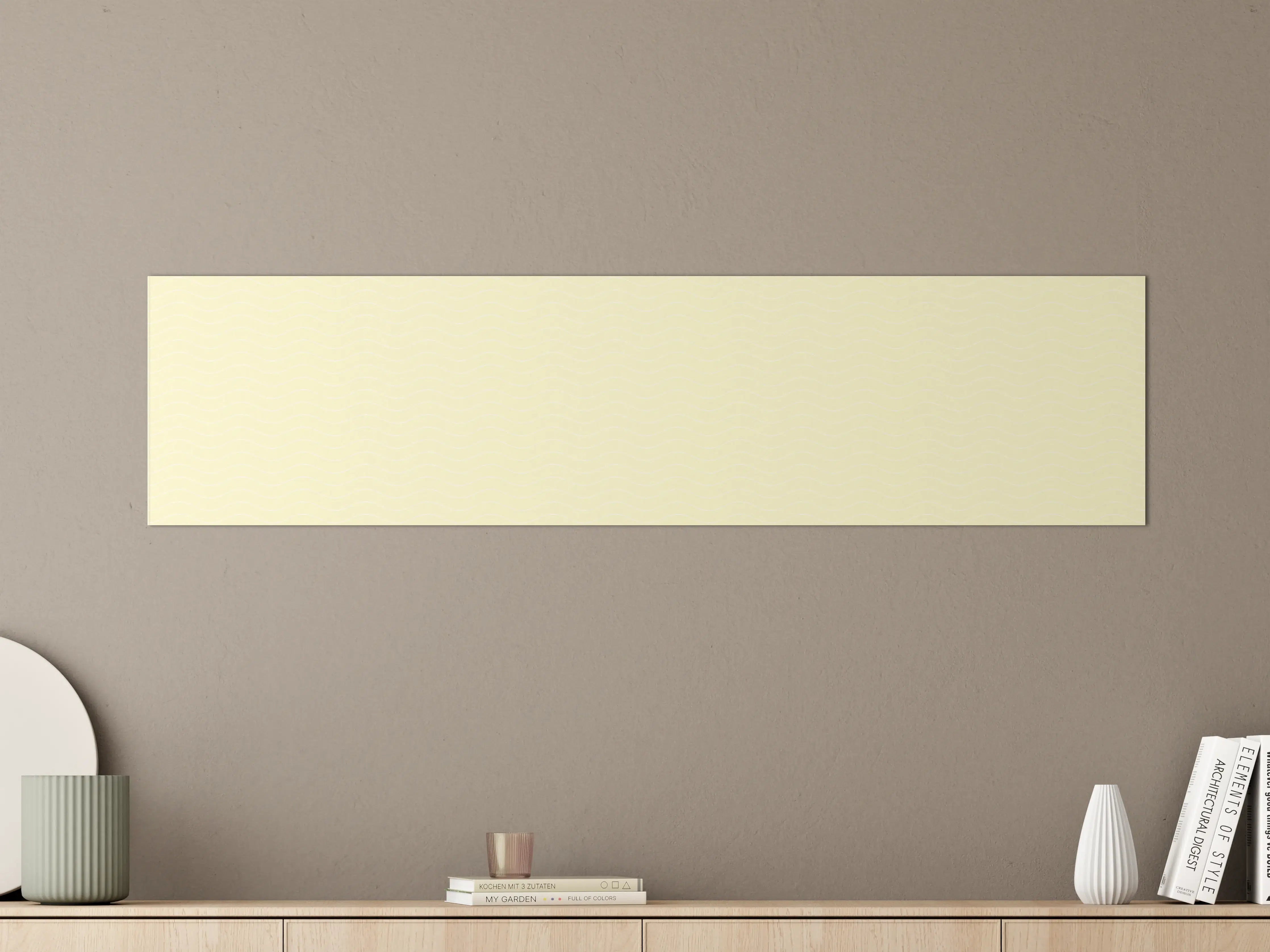 Große Wandbilder - Helle, einfarbige Wand mit zartem Beigeton