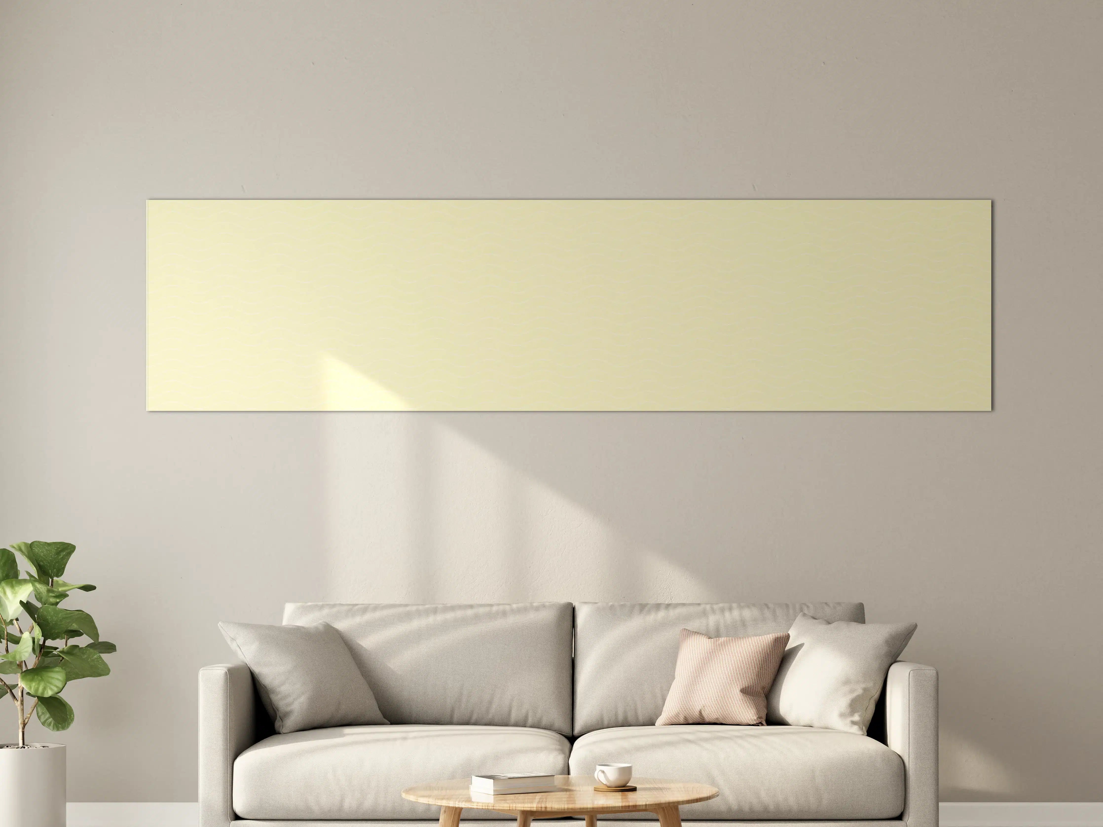 Große Wandbilder - Helle, einfarbige Wand mit zartem Beigeton