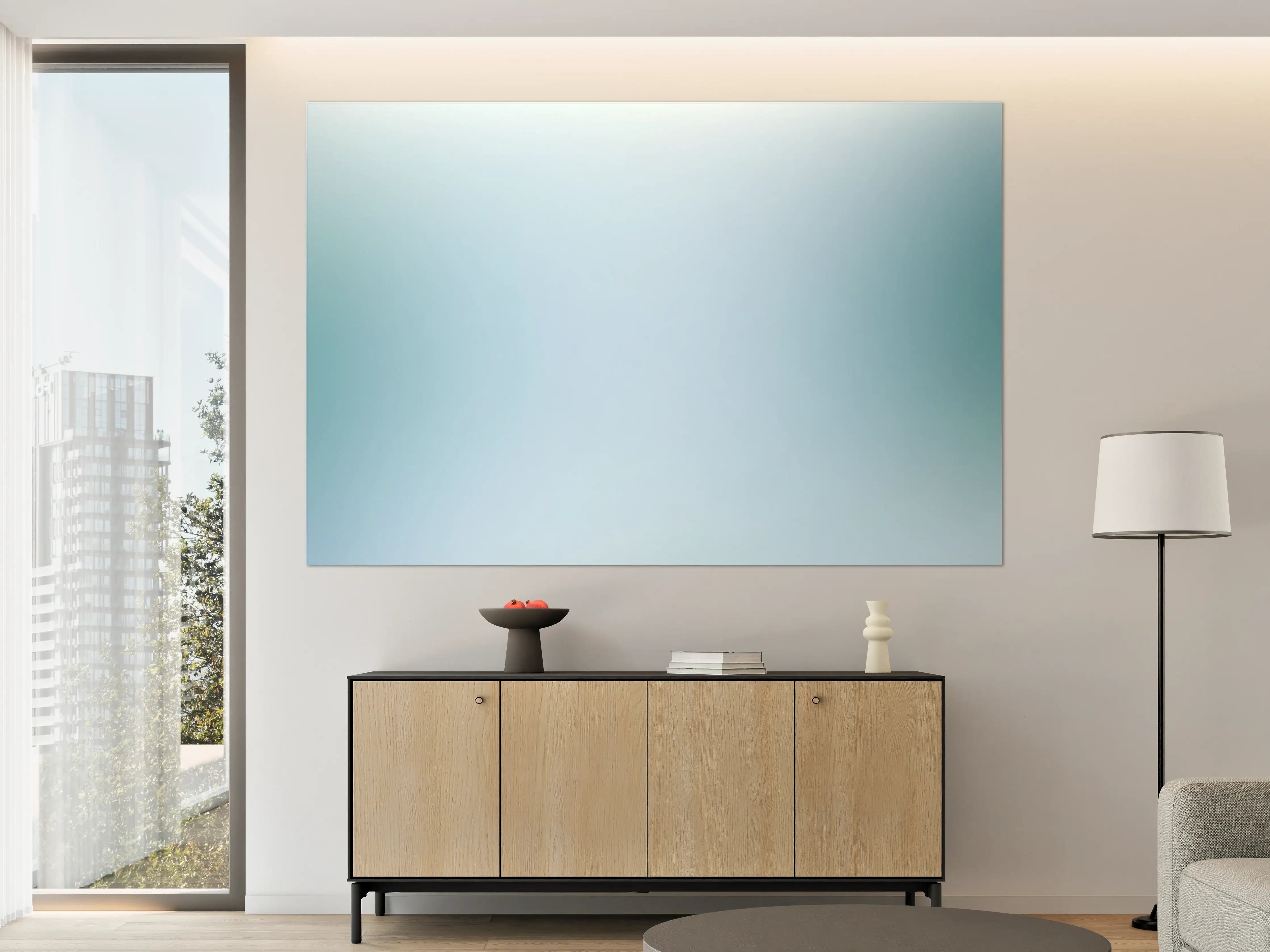 Große Wandbilder - Heller Blau-Türkis-Hintergrund mit sanften Farbverlauf