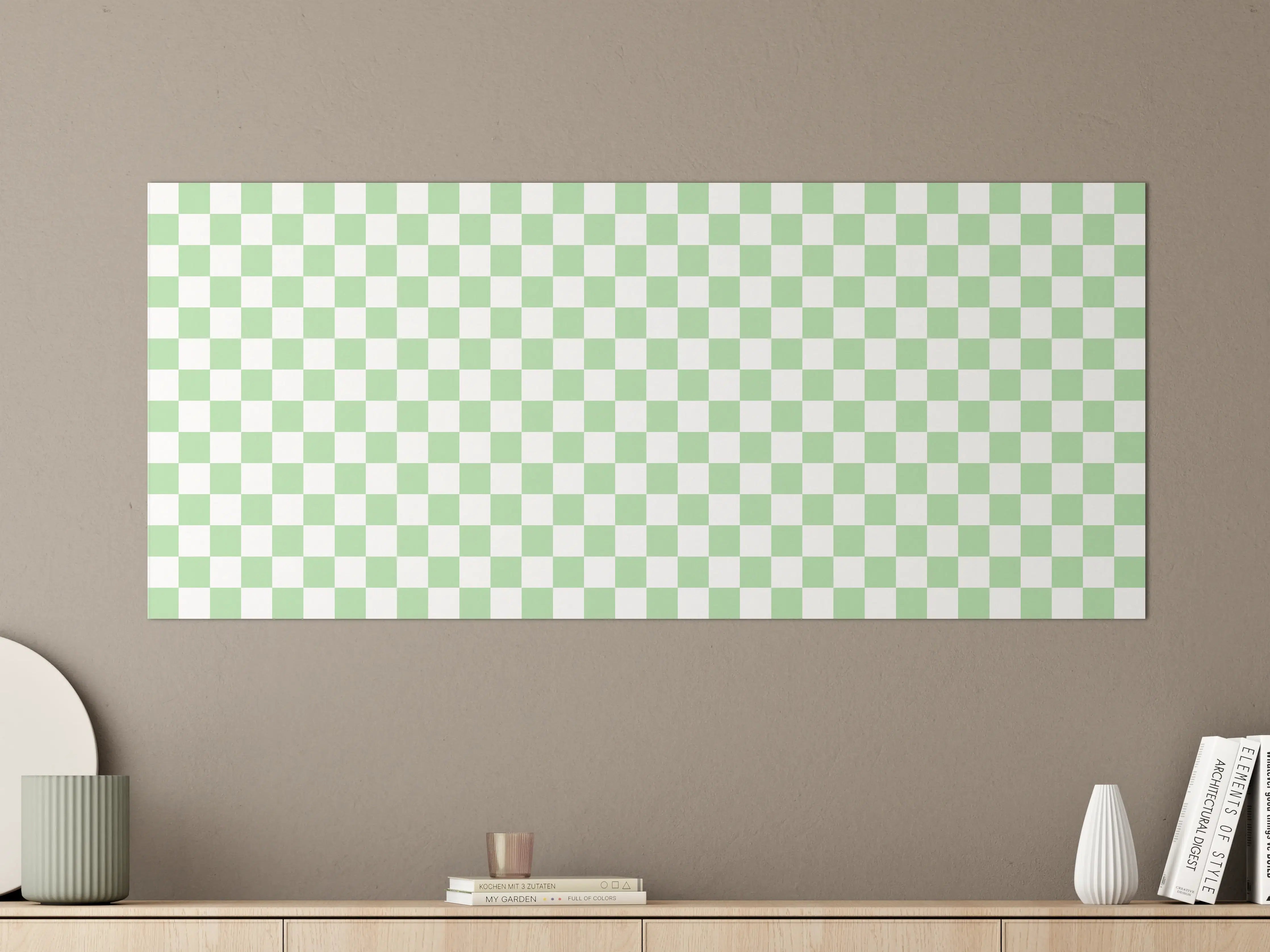 Große Wandbilder - Heller Checkered Hintergrund in Grünweiss