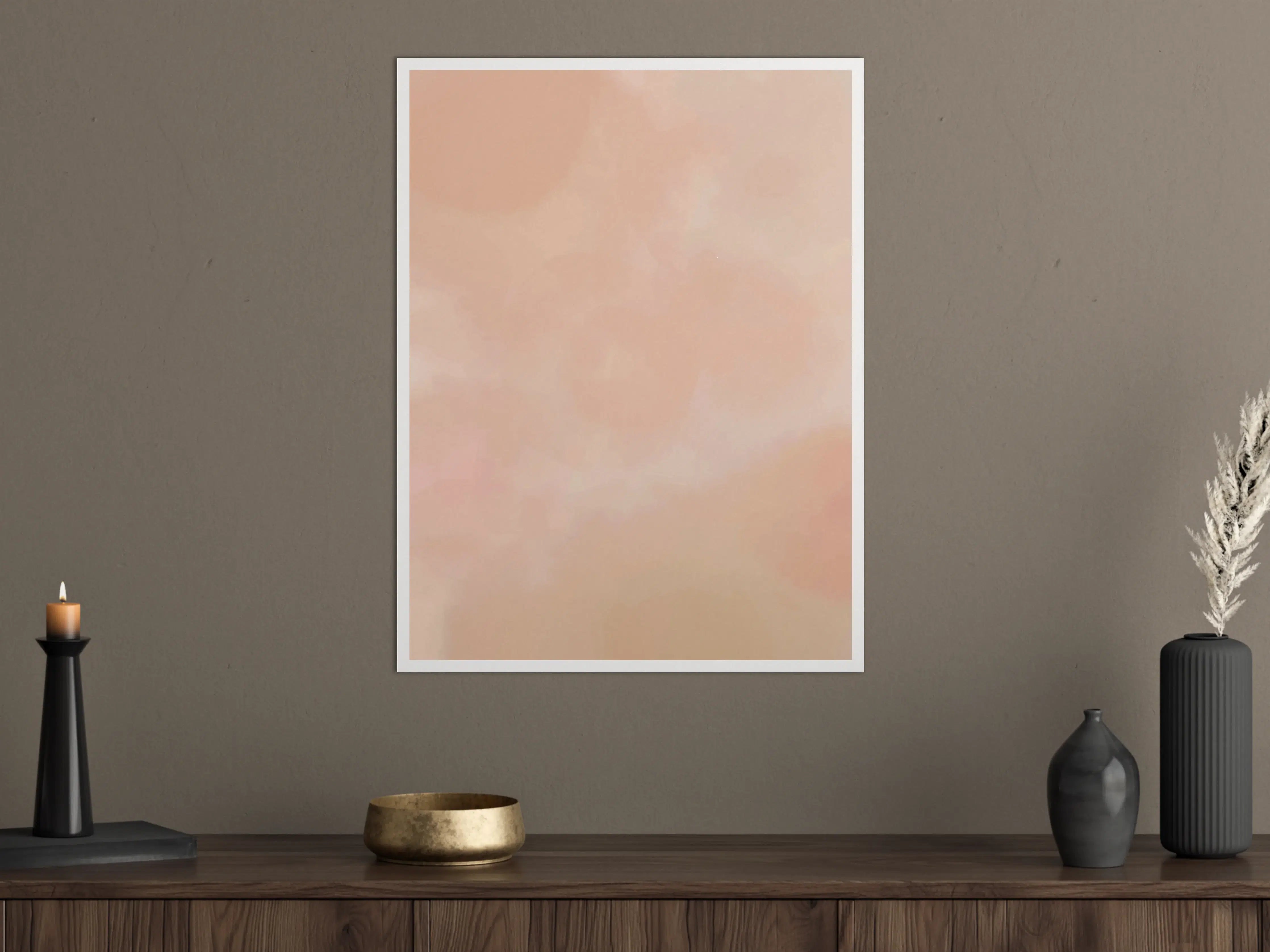 Große Wandbilder - Heller Peach-Ton mit sanften Farbverläufen