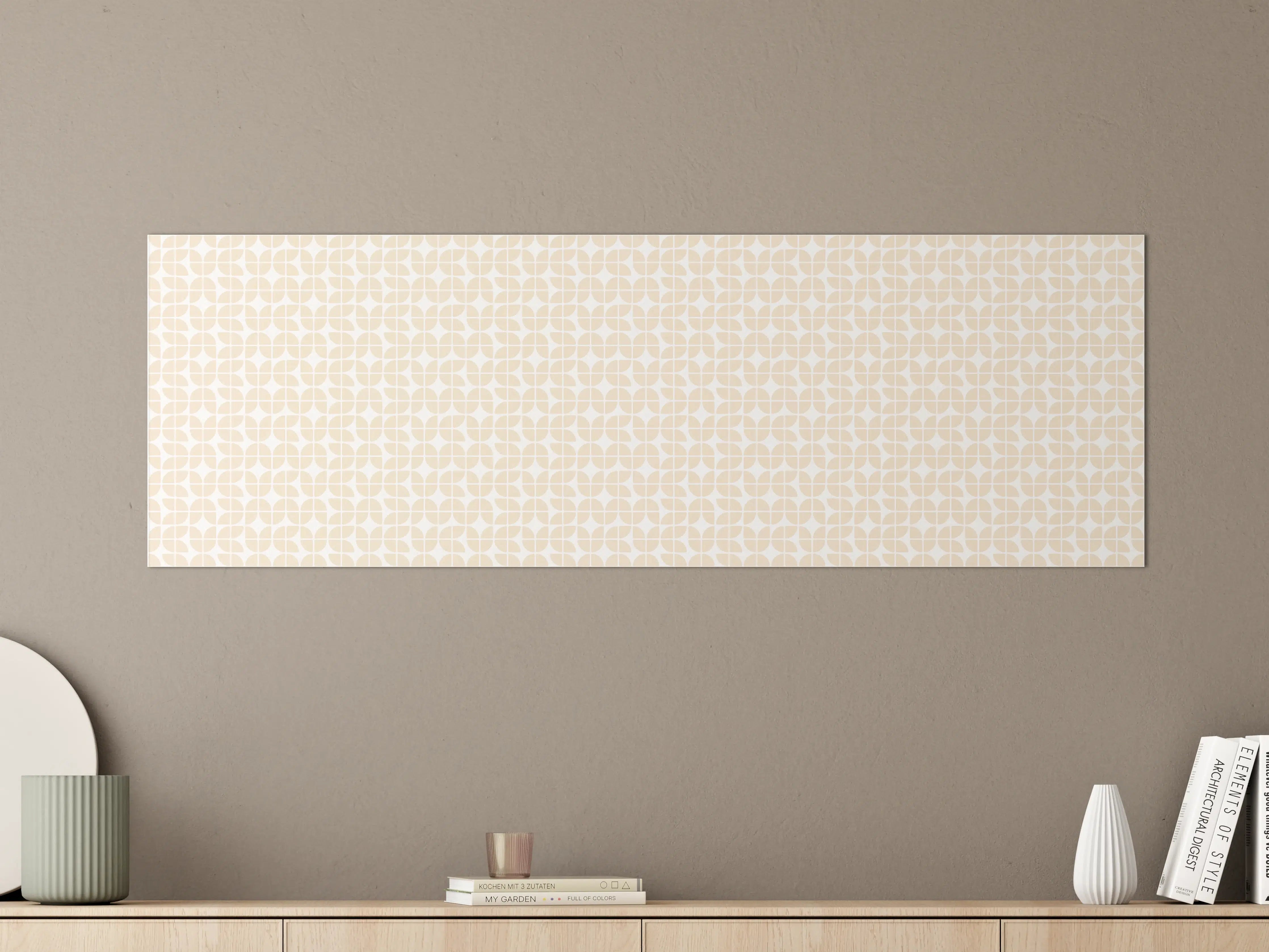 Große Wandbilder - Heller, geometrischer Musterhintergrund in Creme