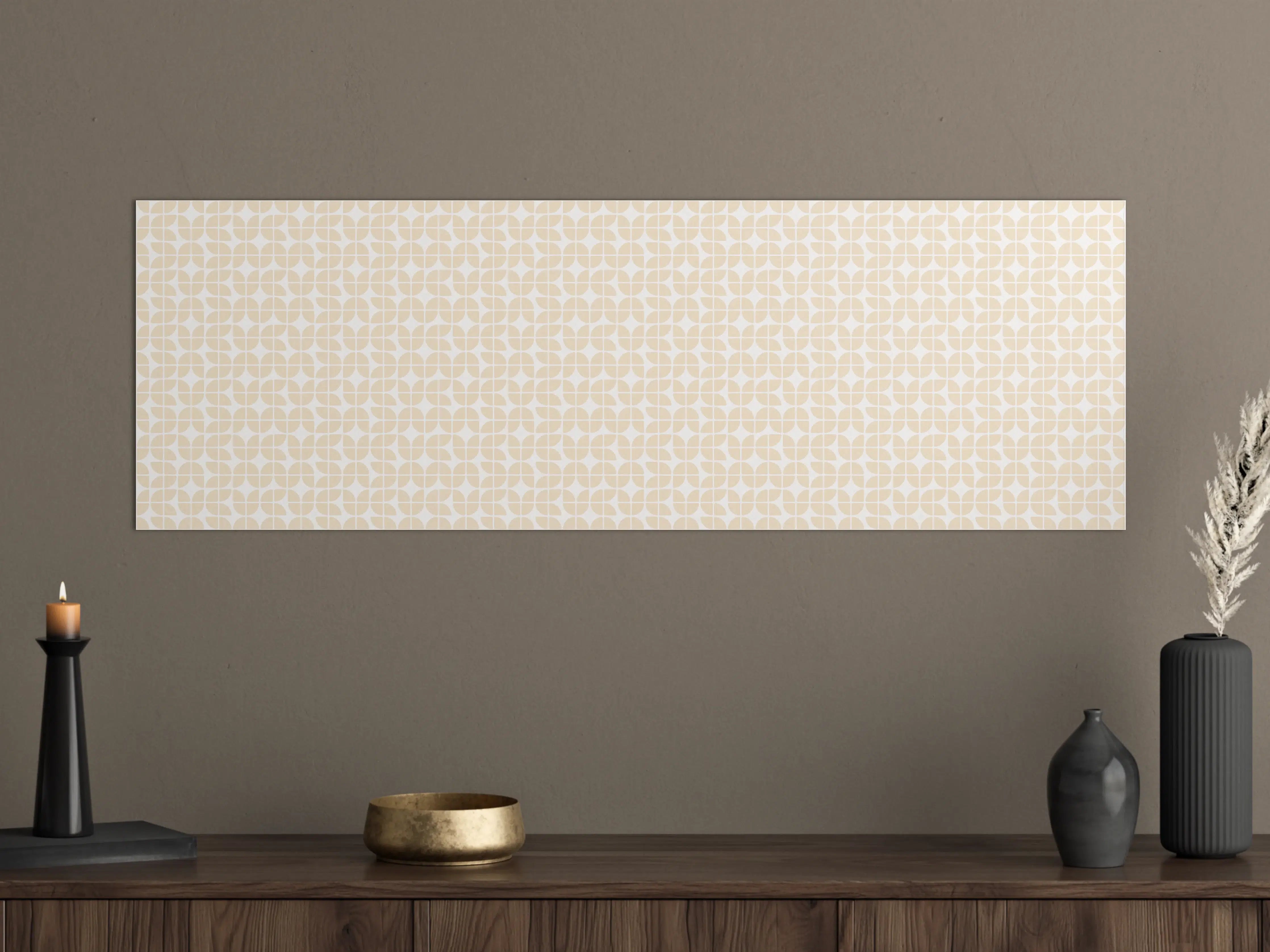 Große Wandbilder - Heller, geometrischer Musterhintergrund in Creme