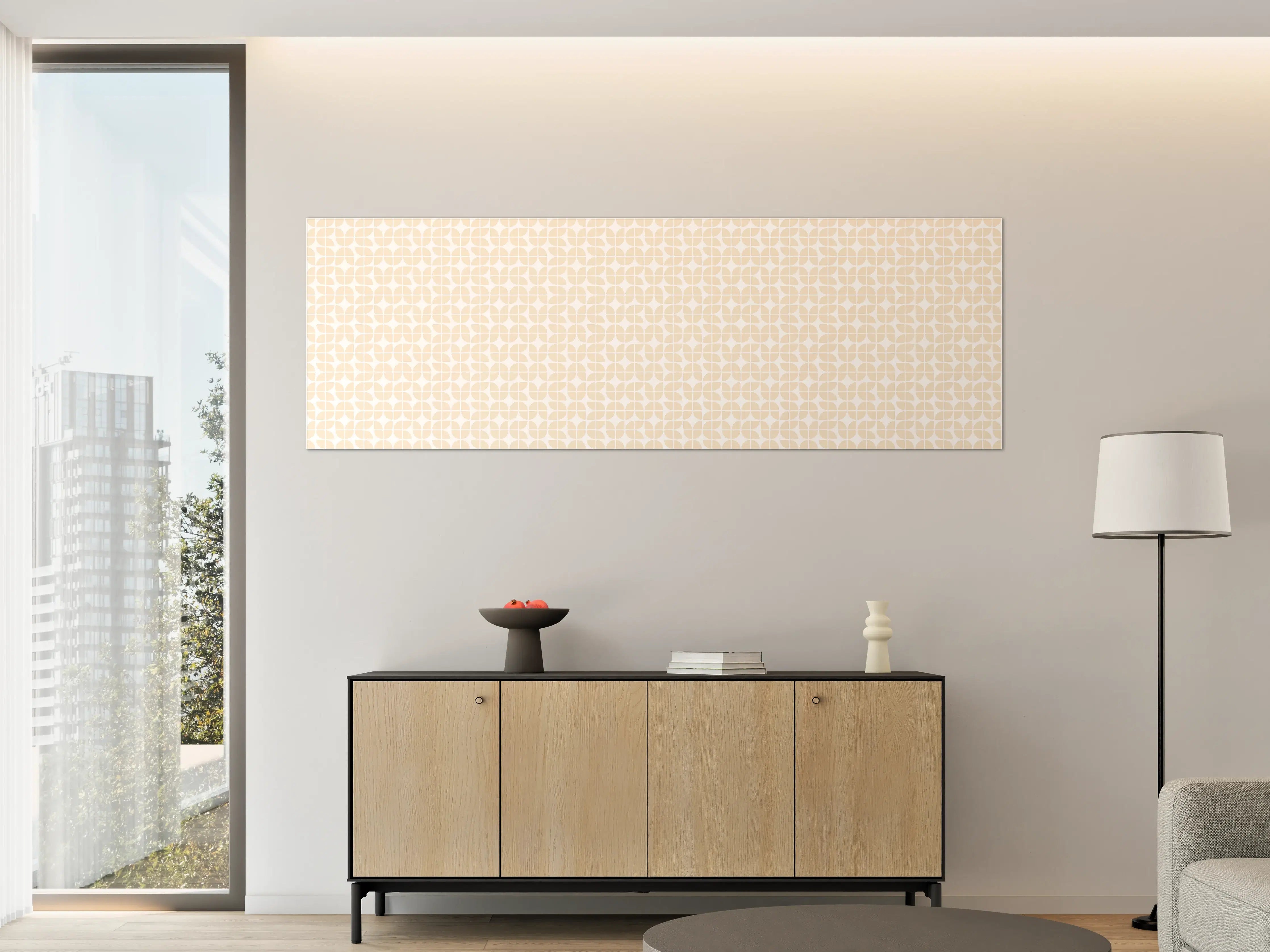 Große Wandbilder - Heller, geometrischer Musterhintergrund in Creme