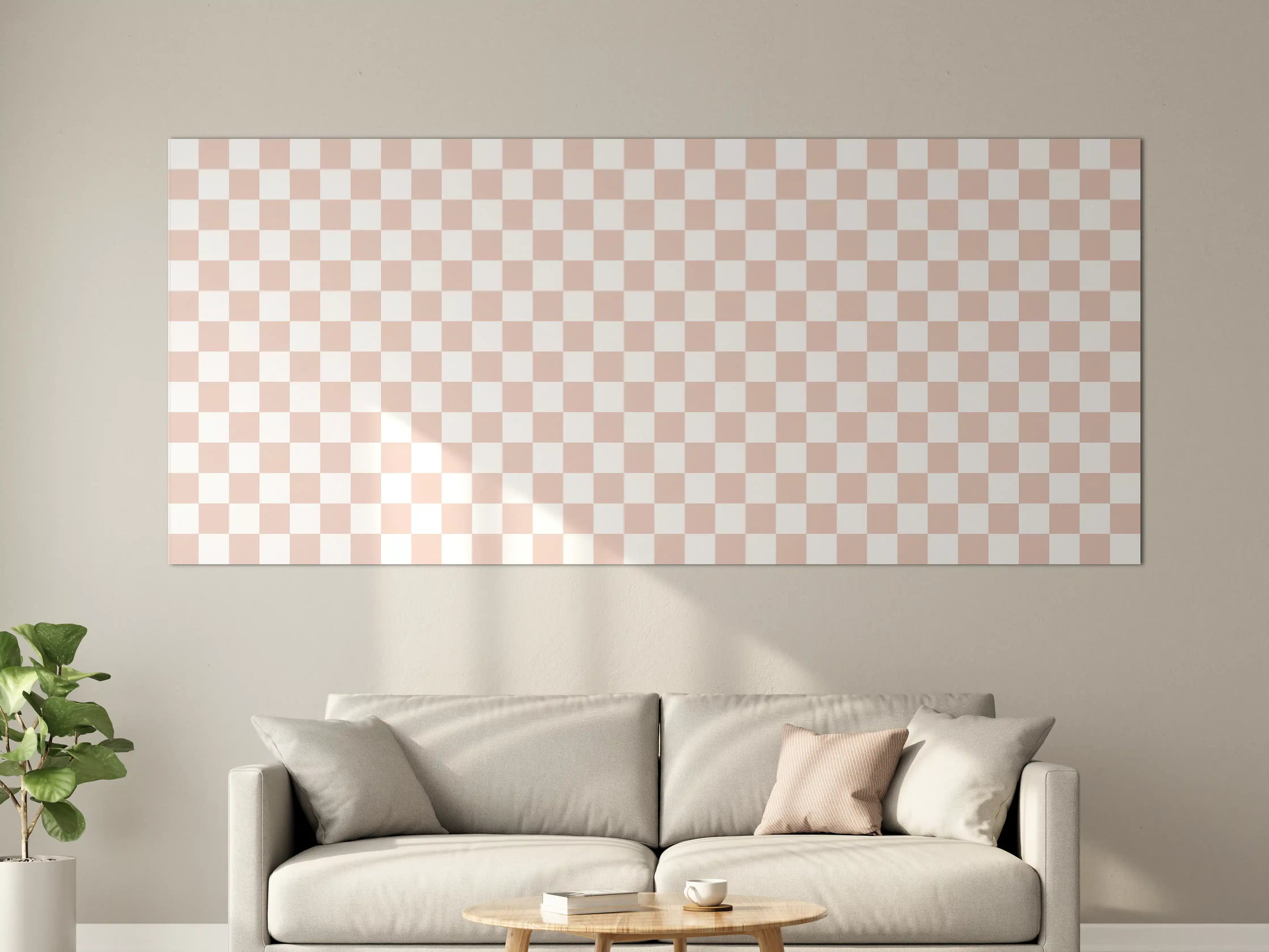 Große Wandbilder - Heller, transparenter Checkered-Hintergrund