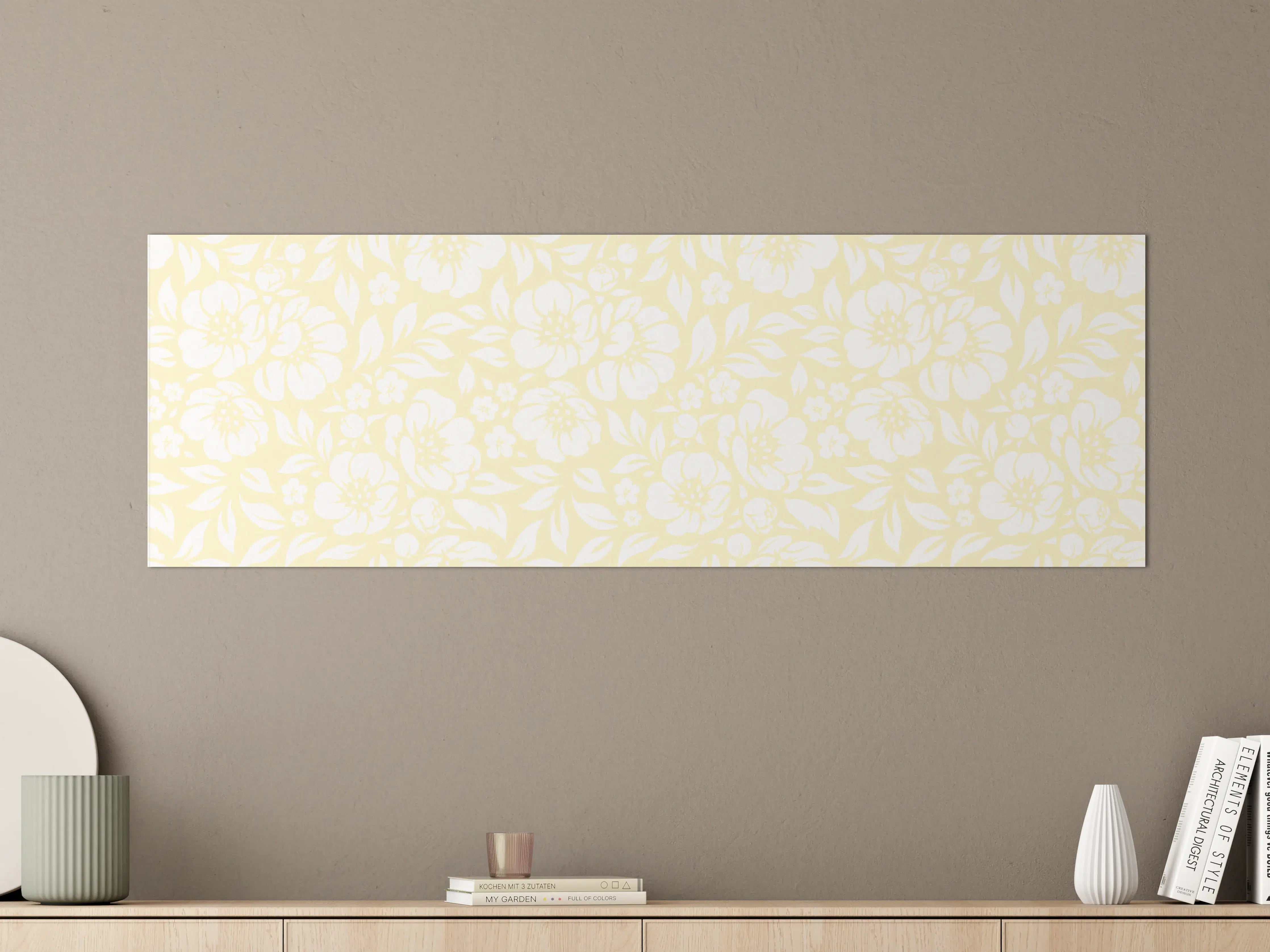 Große Wandbilder - Helles Blütendesign in Cremetönen