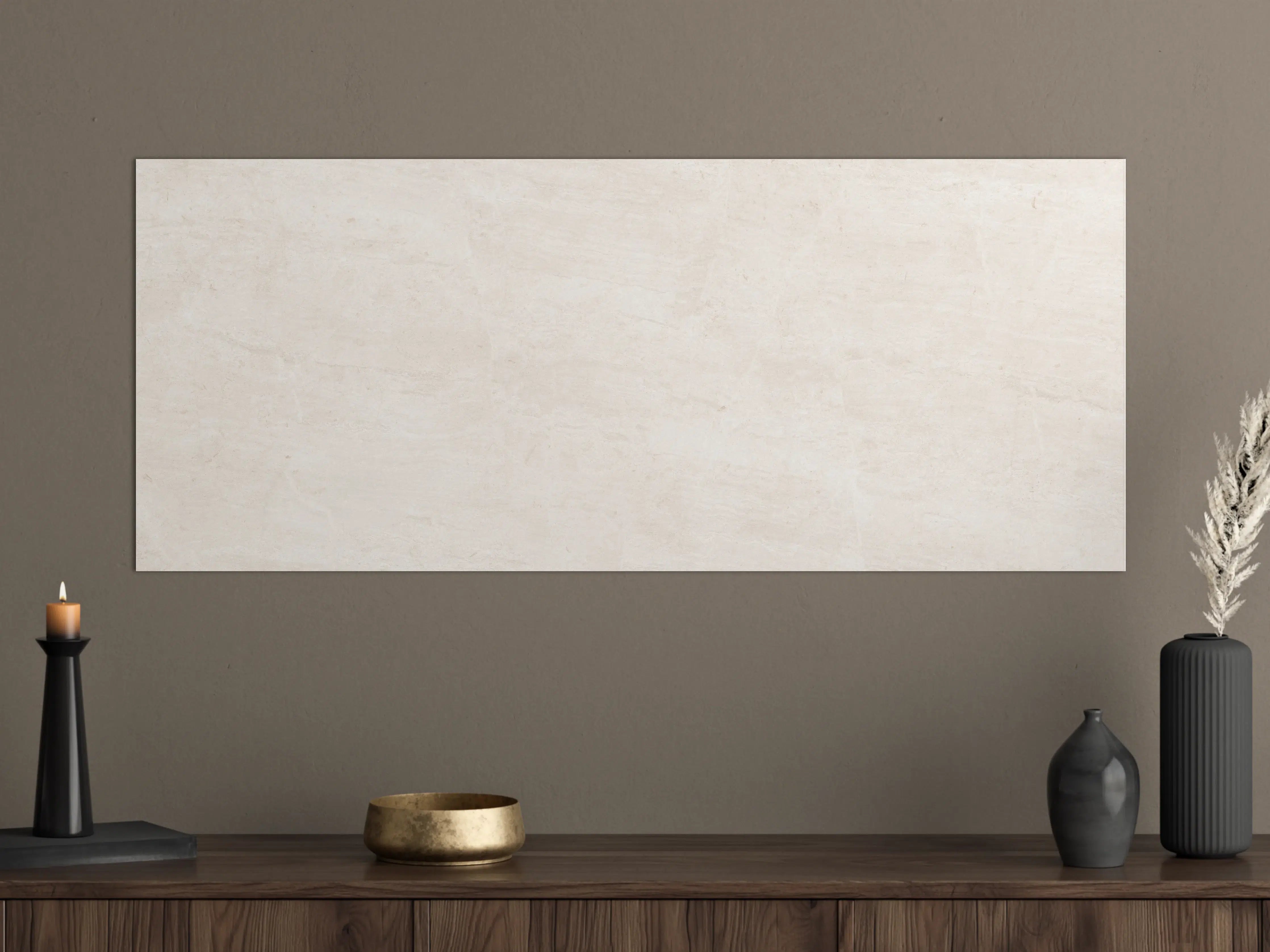 Große Wandbilder - Helles Creme-Wandrelief mit Textur