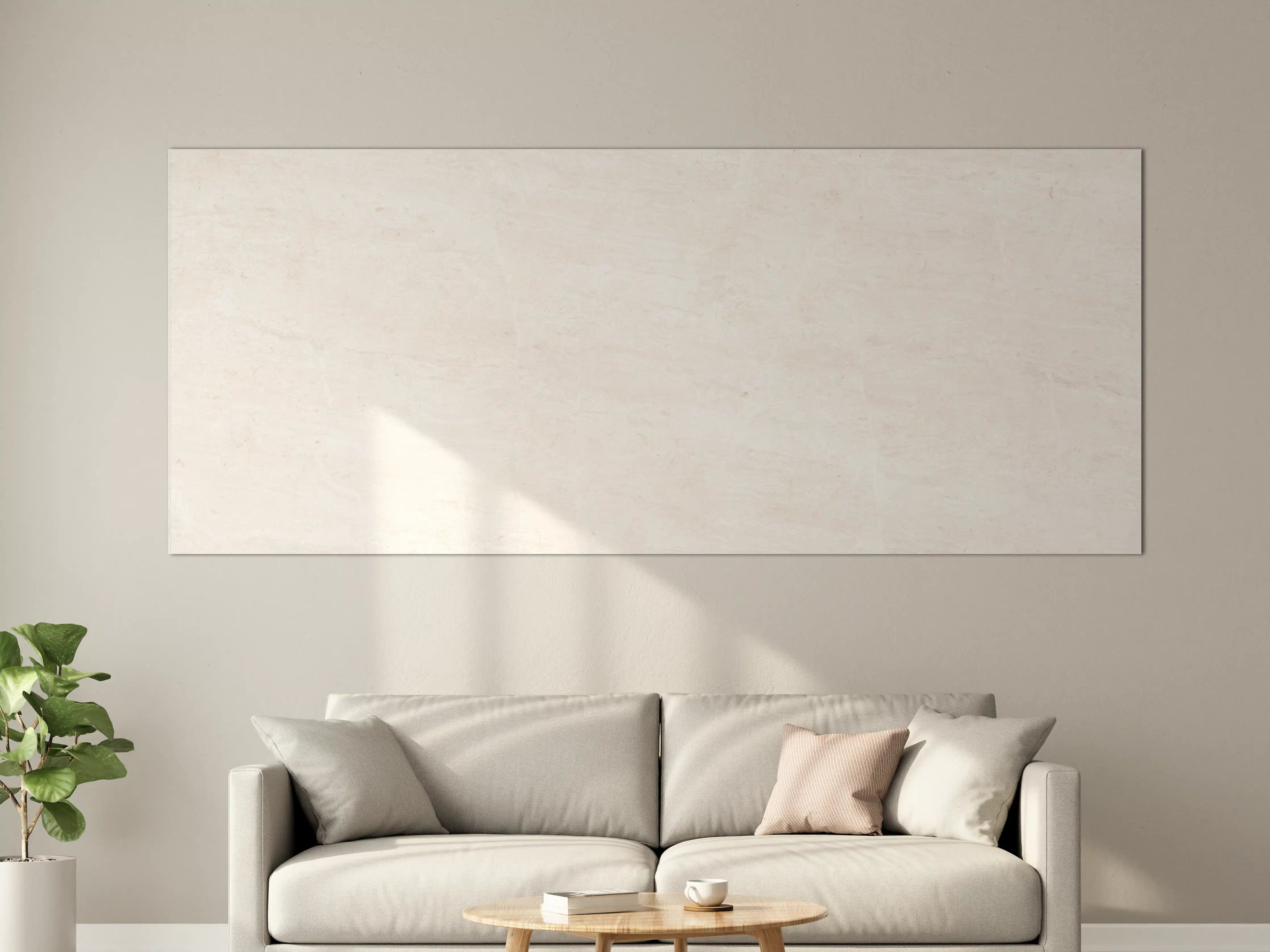 Große Wandbilder - Helles Creme-Wandrelief mit Textur