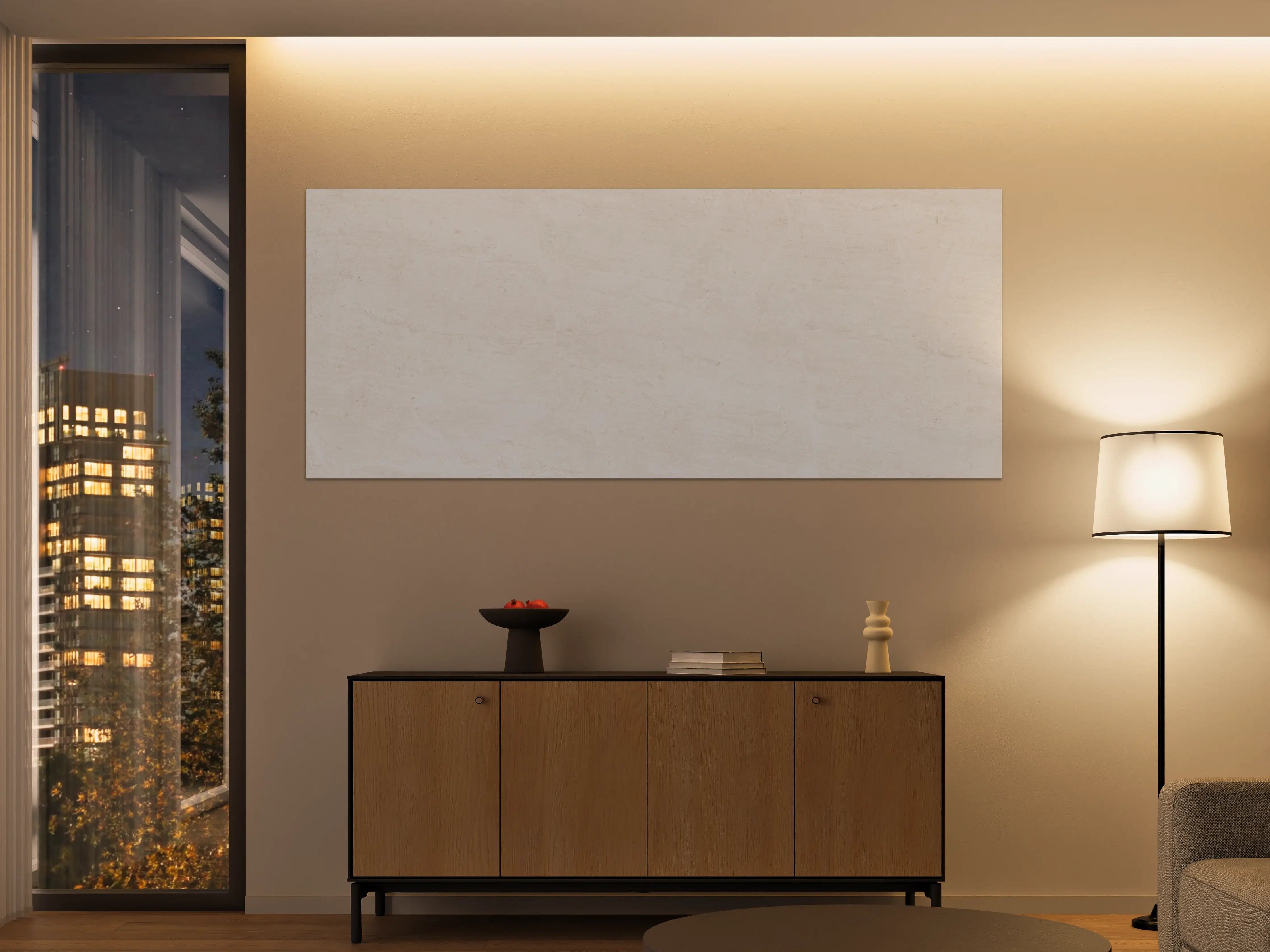 Große Wandbilder - Helles Creme-Wandrelief mit Textur