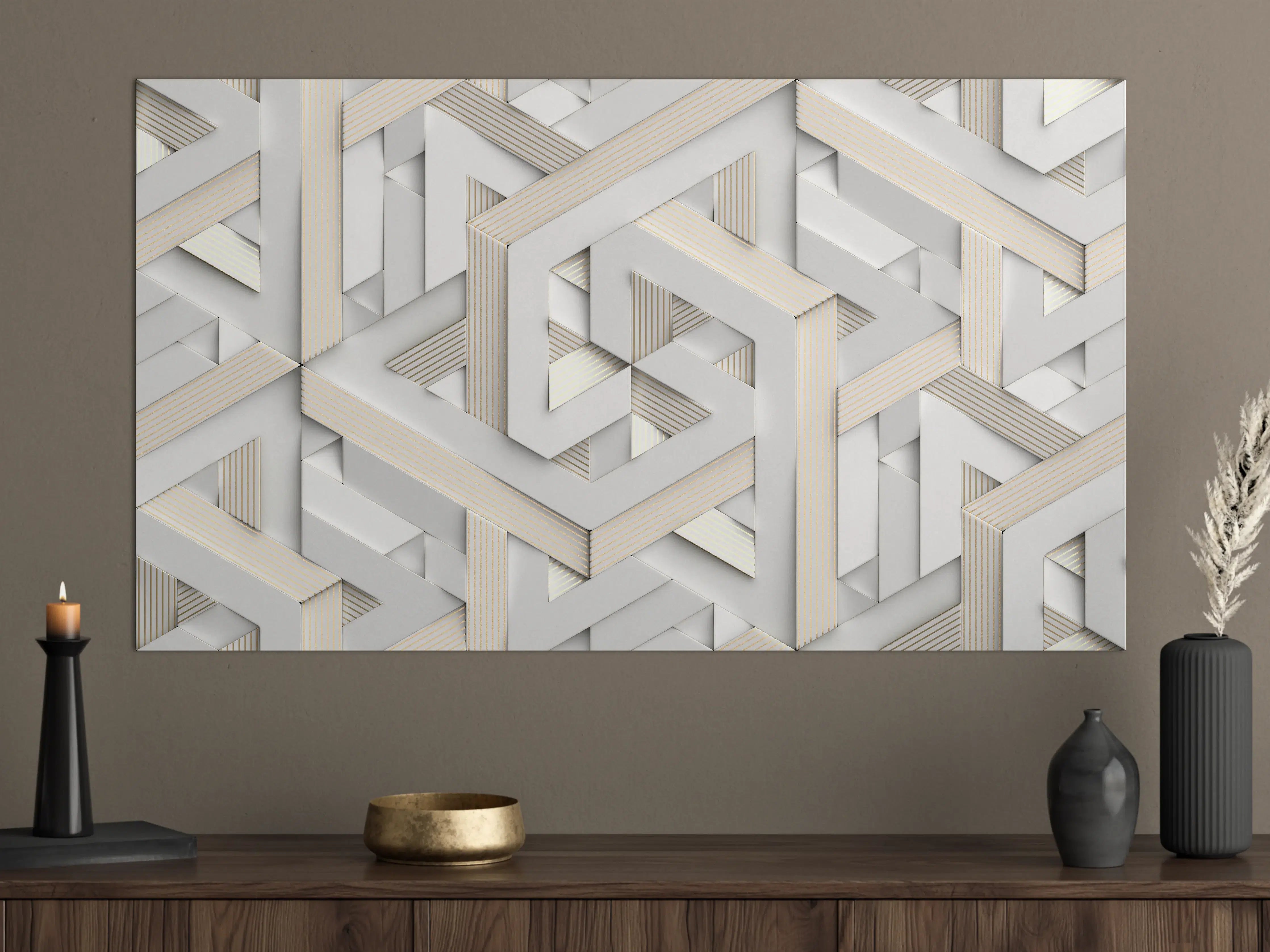 Große Wandbilder - Helles Mosaik Muster - 3D