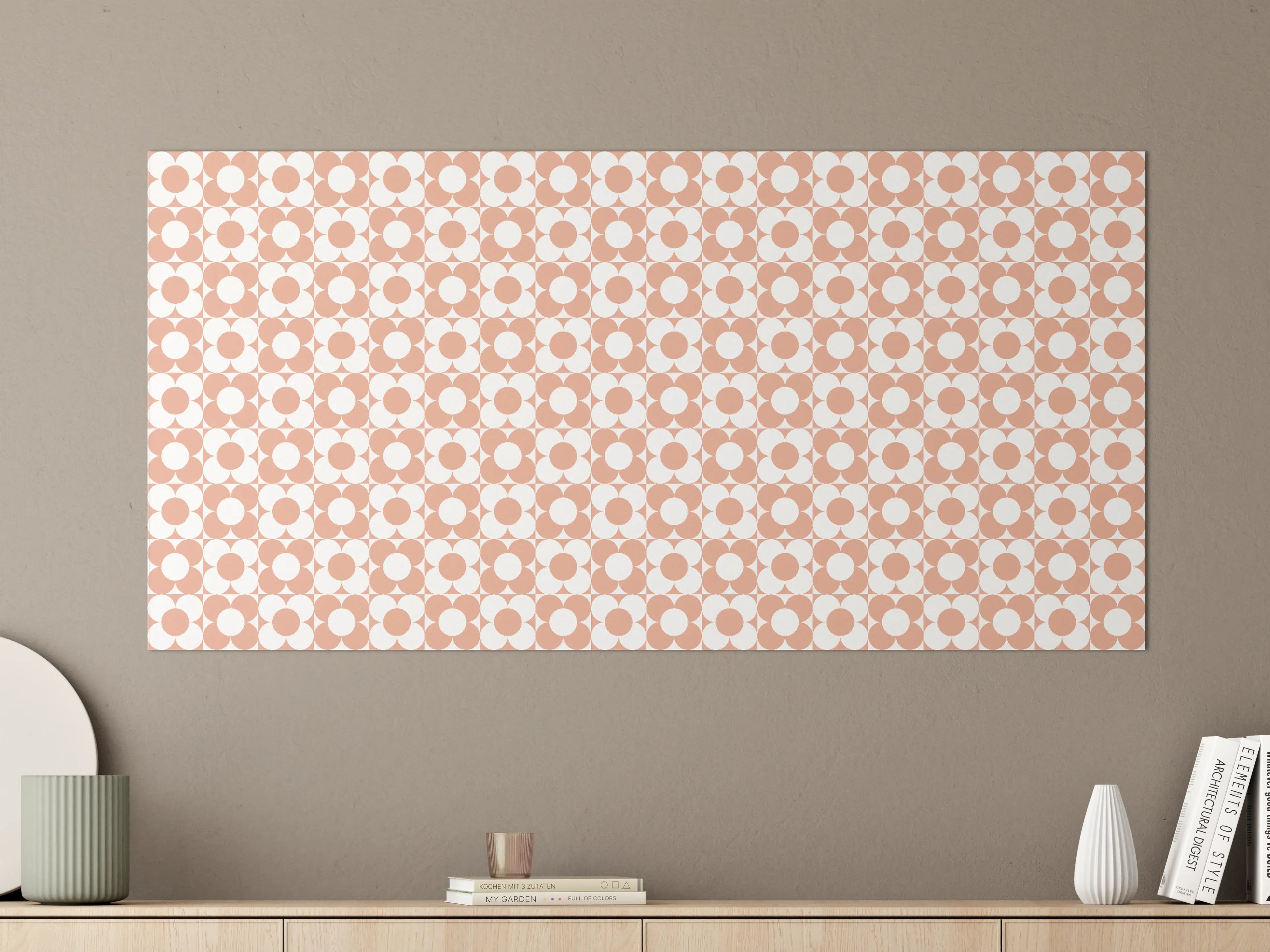 Große Wandbilder - Helles geometrisches Muster in Rosé und Beige
