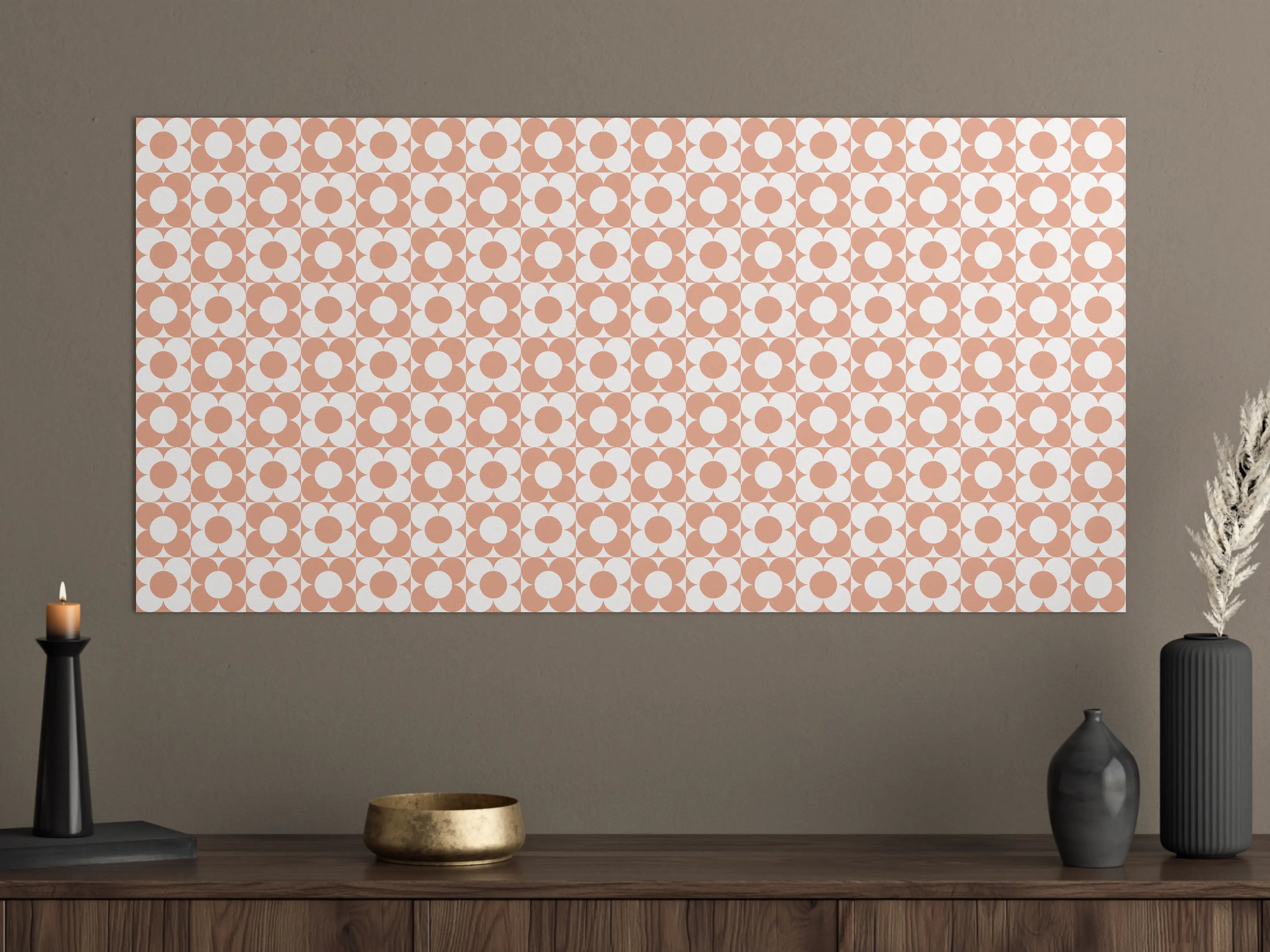 Große Wandbilder - Helles geometrisches Muster in Rosé und Beige